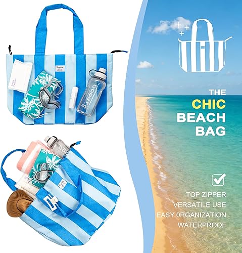Miniatura 7 de Bolsas de playa impermeables a prueba de arena, bolsa grande XL para piscina para mujer
