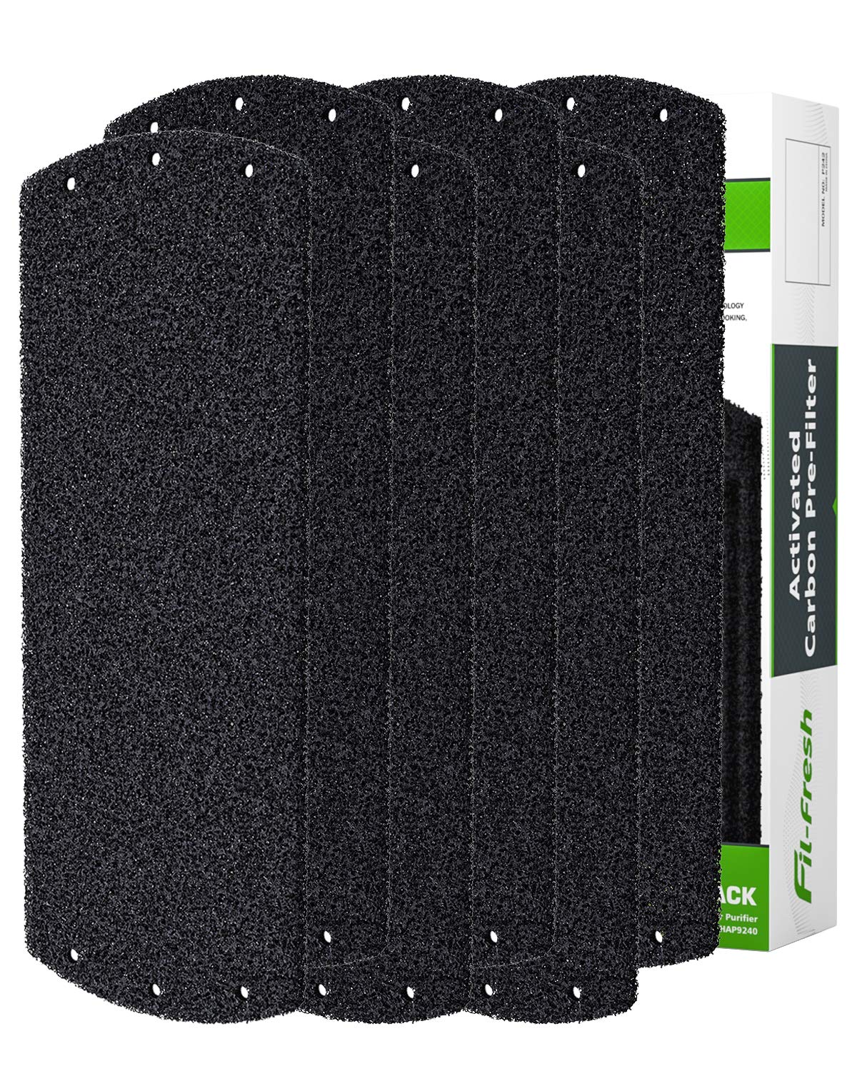 Fil-fresh Activated Carbon Air Purifier Pre Filter, Pre Cut Carbon Booster Replacement Compatible with Holmes HAP242-NUC, HAP2400, HAP9240 & HAPF30AT, 6 Pack Carbon Prefilter Set for One-Year Use