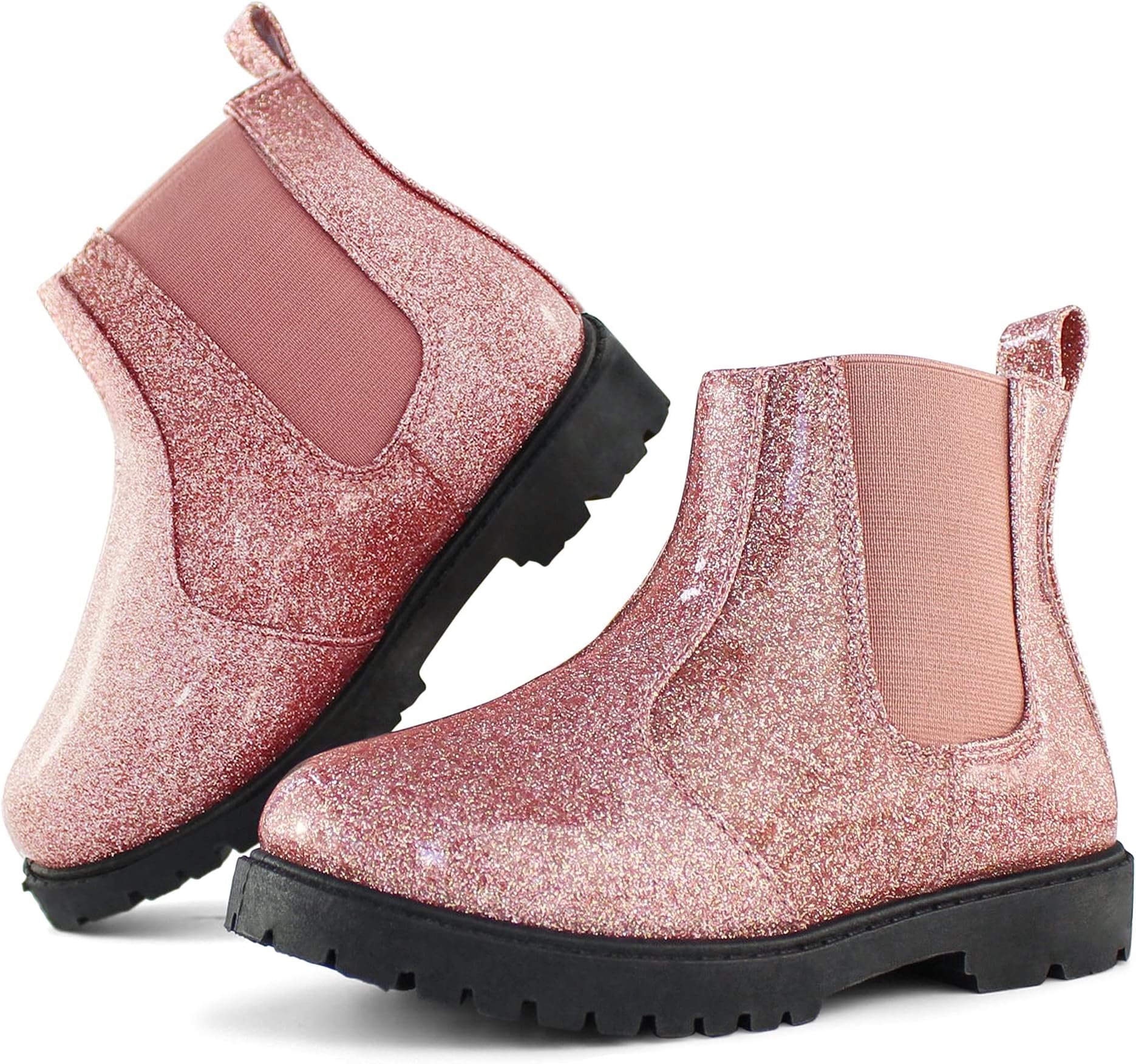 Tobfis Girl's Fashion Glitter Chelsea Boot Ankle Boots(Toddler/Little Kid/Big Kid)