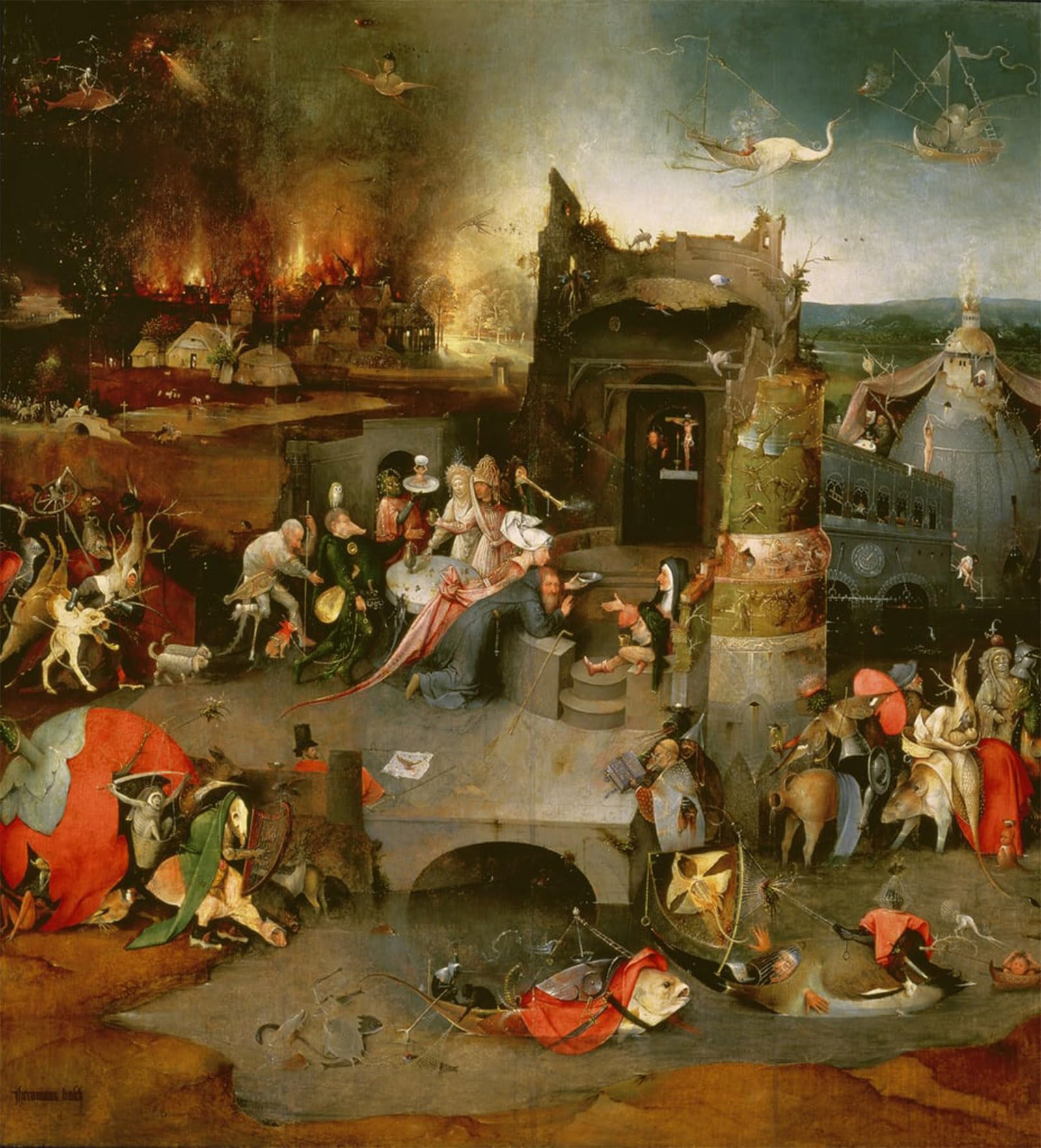 ARTXLXXBN Famous Print Painting Colorful Art Print the Adoration of the Magi or the Epiphany Painting by Hieronymus Boske Canvas Art Decorations for Home Decor 60x90cm