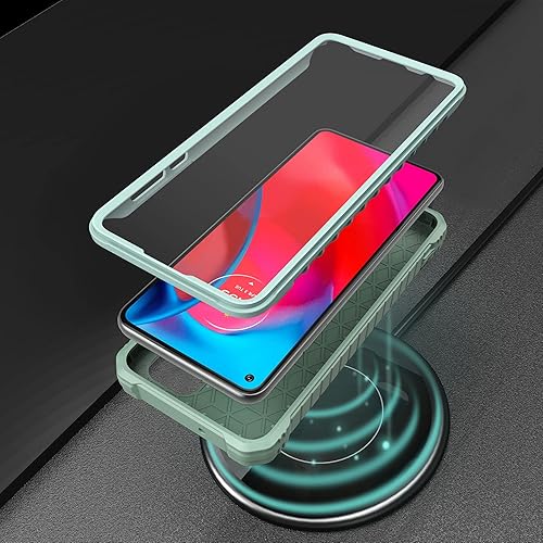 Miniatura 7 de ExoGuard Funda para Moto G Stylus 5G, funda de goma a prueba de golpes de cuerpo completo, protector de pantalla integrado y soporte compatible con