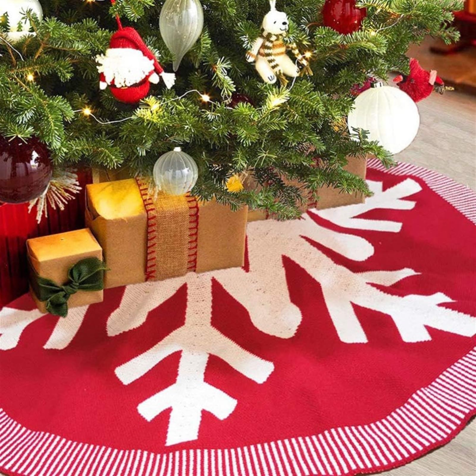 Weihnachtsbaumrock Vintage Weihnachtsbaum Rock Runde Baum Matte Stricken Für Party Home Weihnachtsdekorationen Weihnachtsbaum Teppich