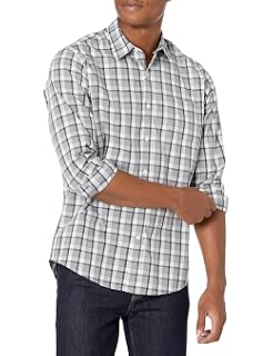 Amazon Essentials Men's Regular-Fit Long-Sleeve Casual Poplin Shirt, Button Front, Business Casual, Collared