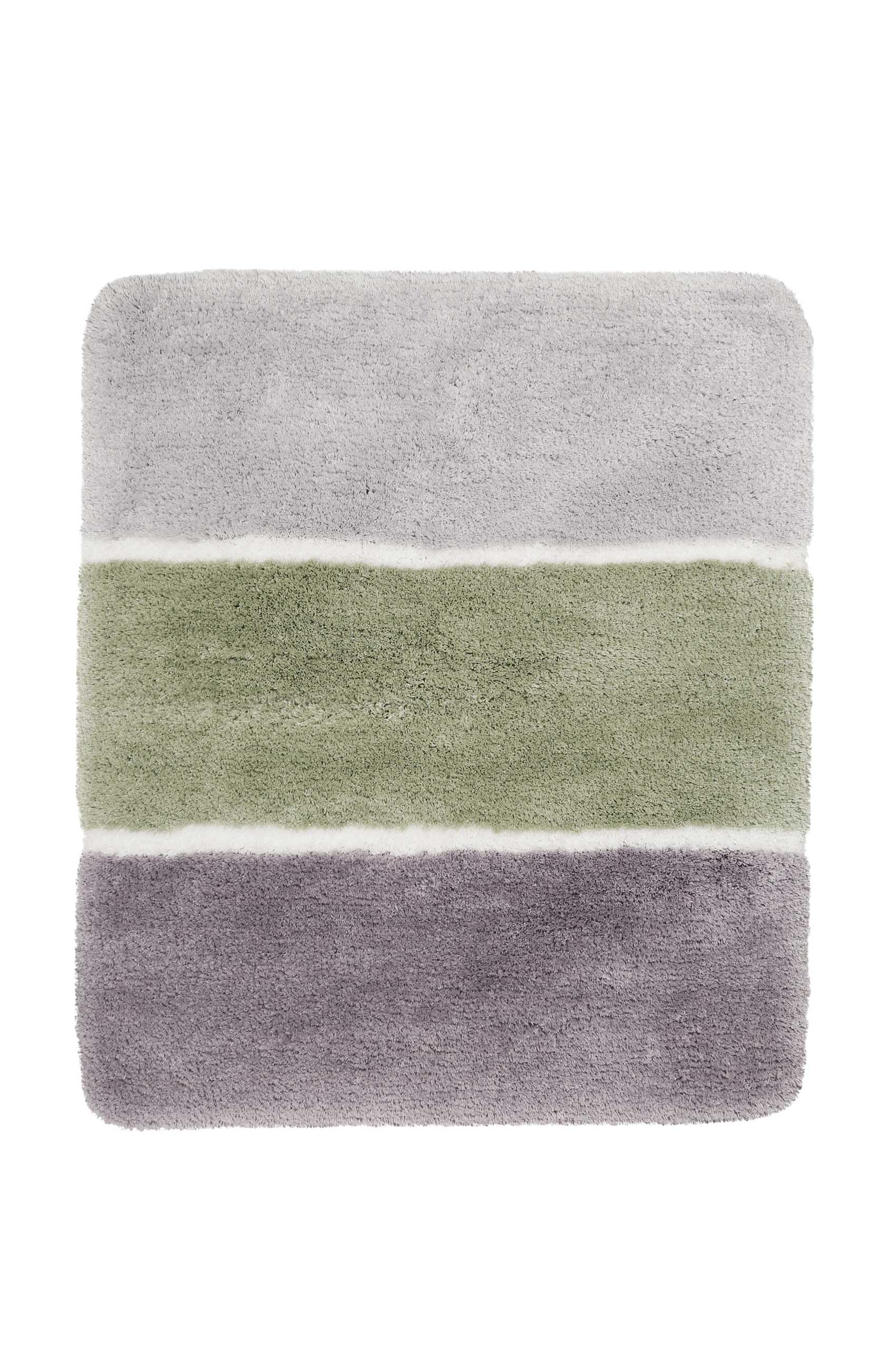 Homie Living Tapis de Bain, Tapis de Bain Moelleux Super Doux l Antidérapant et Lavable Rio Marina (70 x 120 cm, Vert Gris)