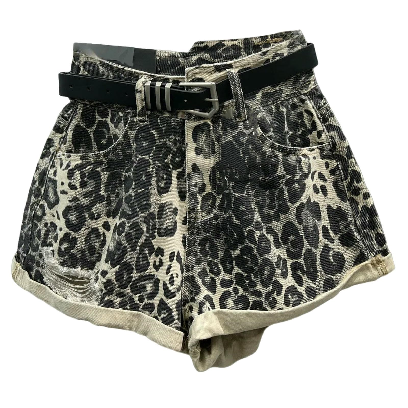 Short en jean asymétrique taille haute sexy coupe confort