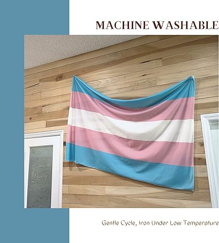 Miniatura 6 de Bandera trans para pared | Tapiz de orgullo transgénero | Grande 40 x 60 pulgadas