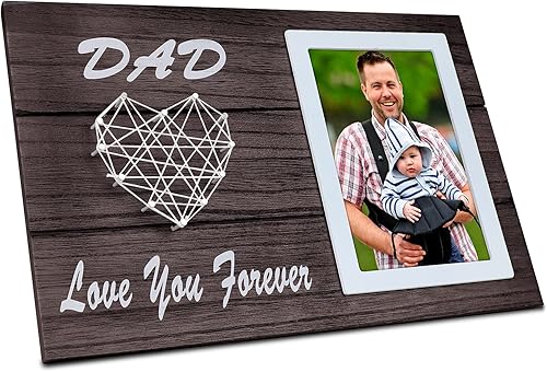 Regalos de Navidad para papá de hija, hijo, día del padre, marcos de fotos de 4 x 6 pulgadas para papá, padrastro, suegro, cumpleaños, boda, Acción