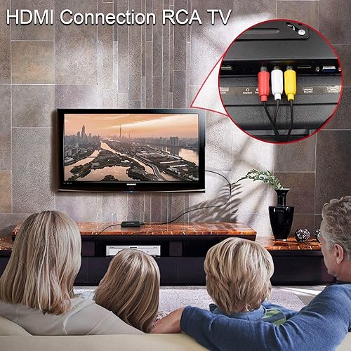 Miniatura 3 de RuiPuo Convertidor HDMI a AV HDMI a video adaptador de audio compatible con PALNTSC compatible con Roku Streaming Stick Fire Stick Apple TV DVD