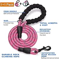 Vista 2 de No Pull Dog Harness Adjustable Reflective Oxford Easy Control Medium Large Dog Harness with A Free Heavy Duty 5ft Dog Leash Black Harness+Leash