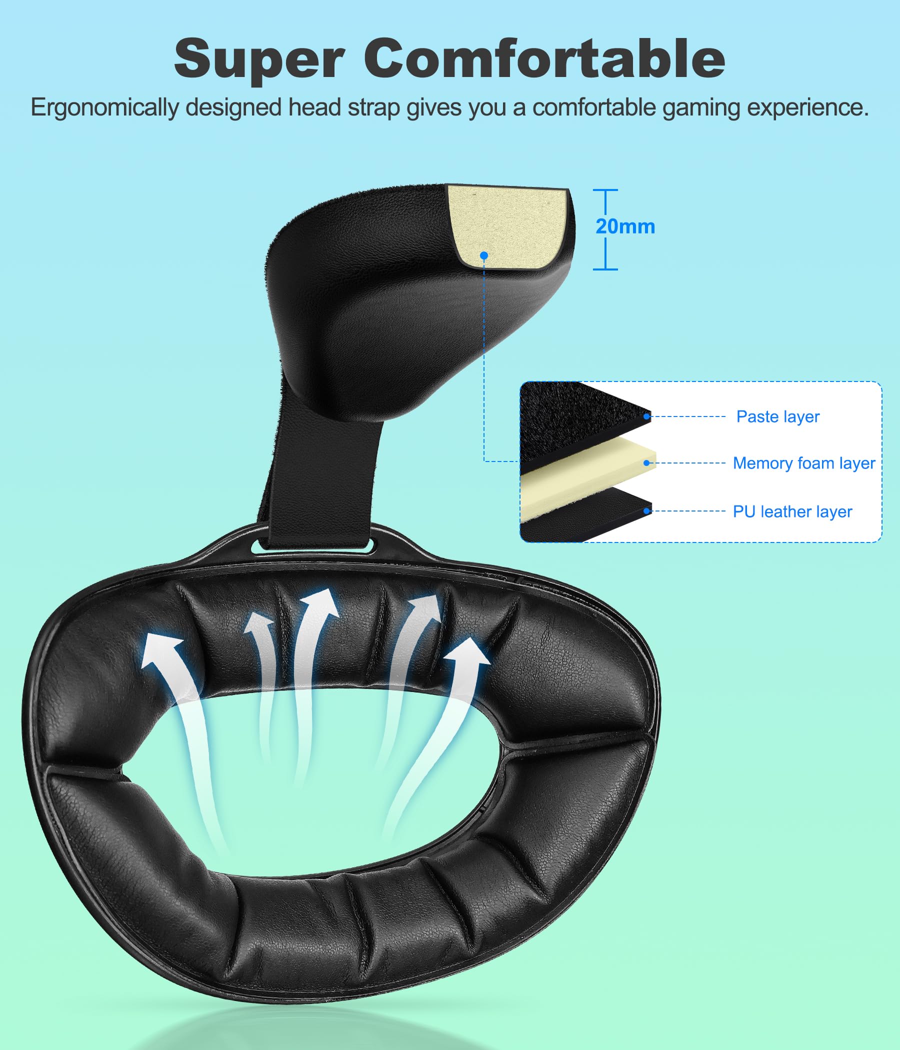 10000 mAh batería VR Headstrap para Meta Quest 3/3S/2, ajuste del tamaño de la cabeza VR Headstrap compatible con Quest 3/3S/ Quest 2, reduce el estrés en la cara, apoyo y comodidad