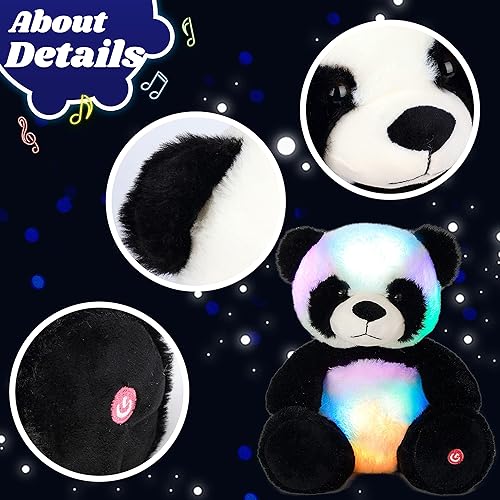 Miniatura 7 de Cuteoy Juguete de peluche suave con diseño de panda LED musical que brilla en la oscuridad cantando a la hora de acostarse regalo de cumpleaños para