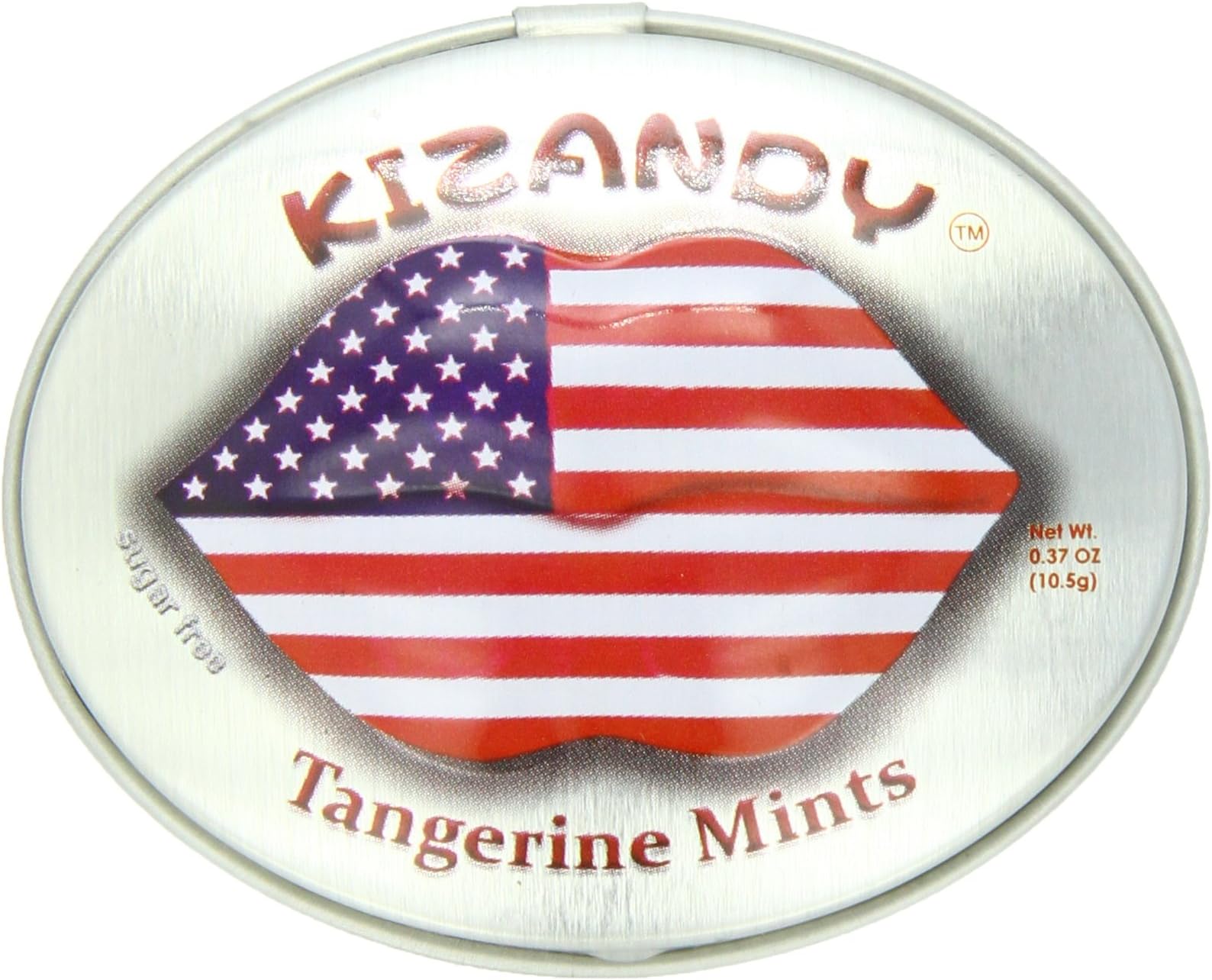 Kizandy Sugar Free Mints, Tangerine USA Tin, 0.35 Ounce (Pack of 6)