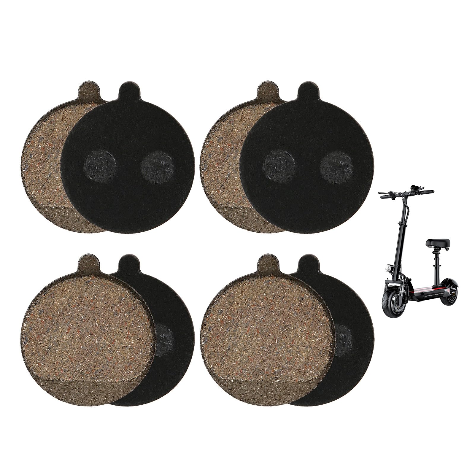 4 Pairs Electric Scooter Brake Pads for KUGOO M4/M4 Pro, Semi-Metallic Brake Pads for Electric Scooter, Accessories Pads for Electric Scooters Replace for KUGOO