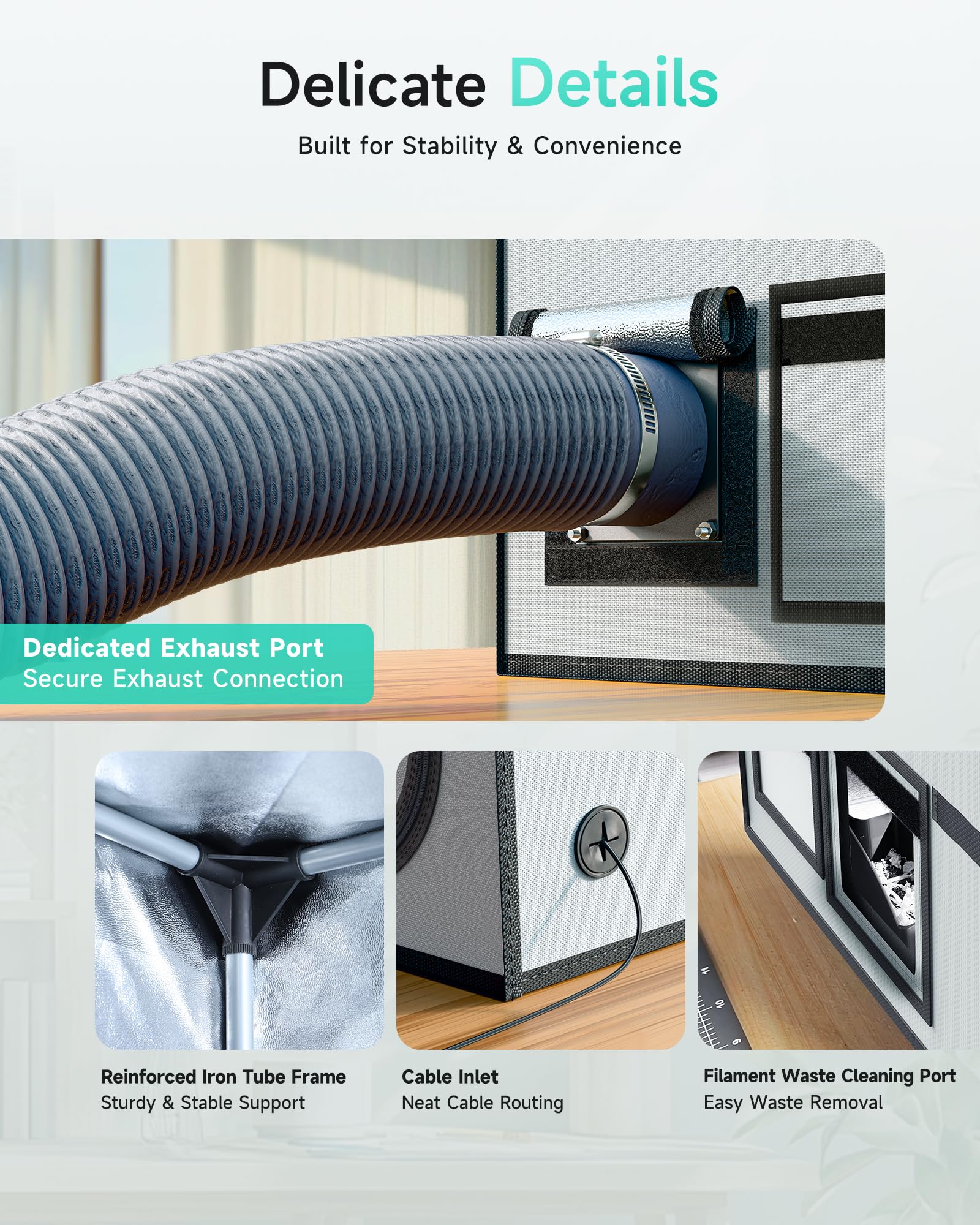 YOOPAI Pro 3D Drucker Gehäuse für Bambu Lab A1 Combo mit Abluftsystem