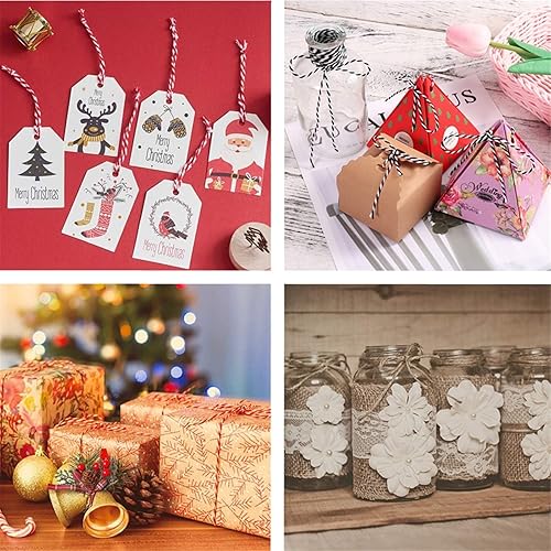 Miniatura 4 de 1 rollo de cuerda de algodón colorida de 0.079 in de 109 yardas, cuerda para panaderos, manualidades, envoltura de regalos, Navidad, boda,