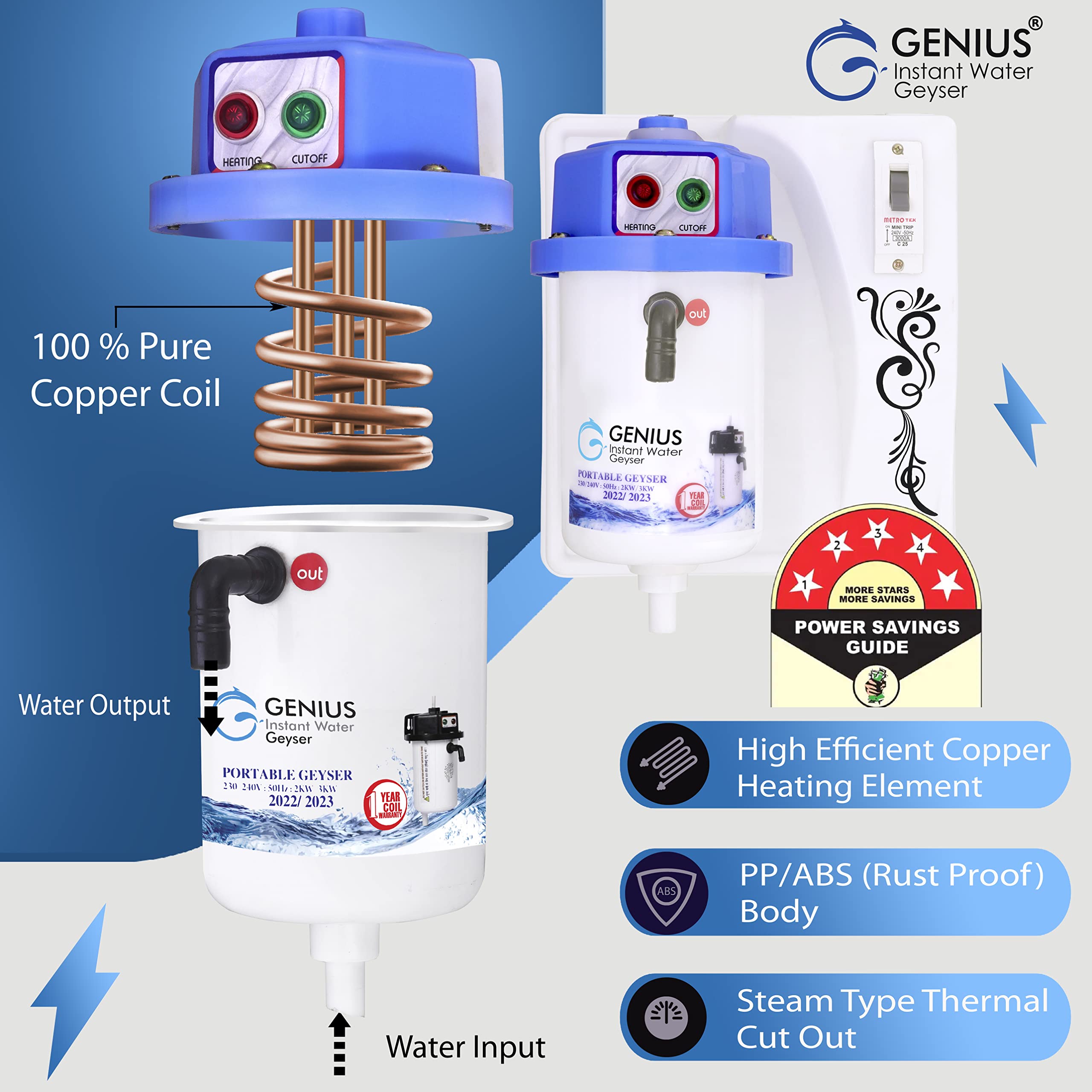 Buy 1 L Instant Water Geyser (Instant Water Geyser, Water Heater, Portable  Water Heater, Geysers Modal No:-1008 Online at Low Prices in India -  Amazon.in