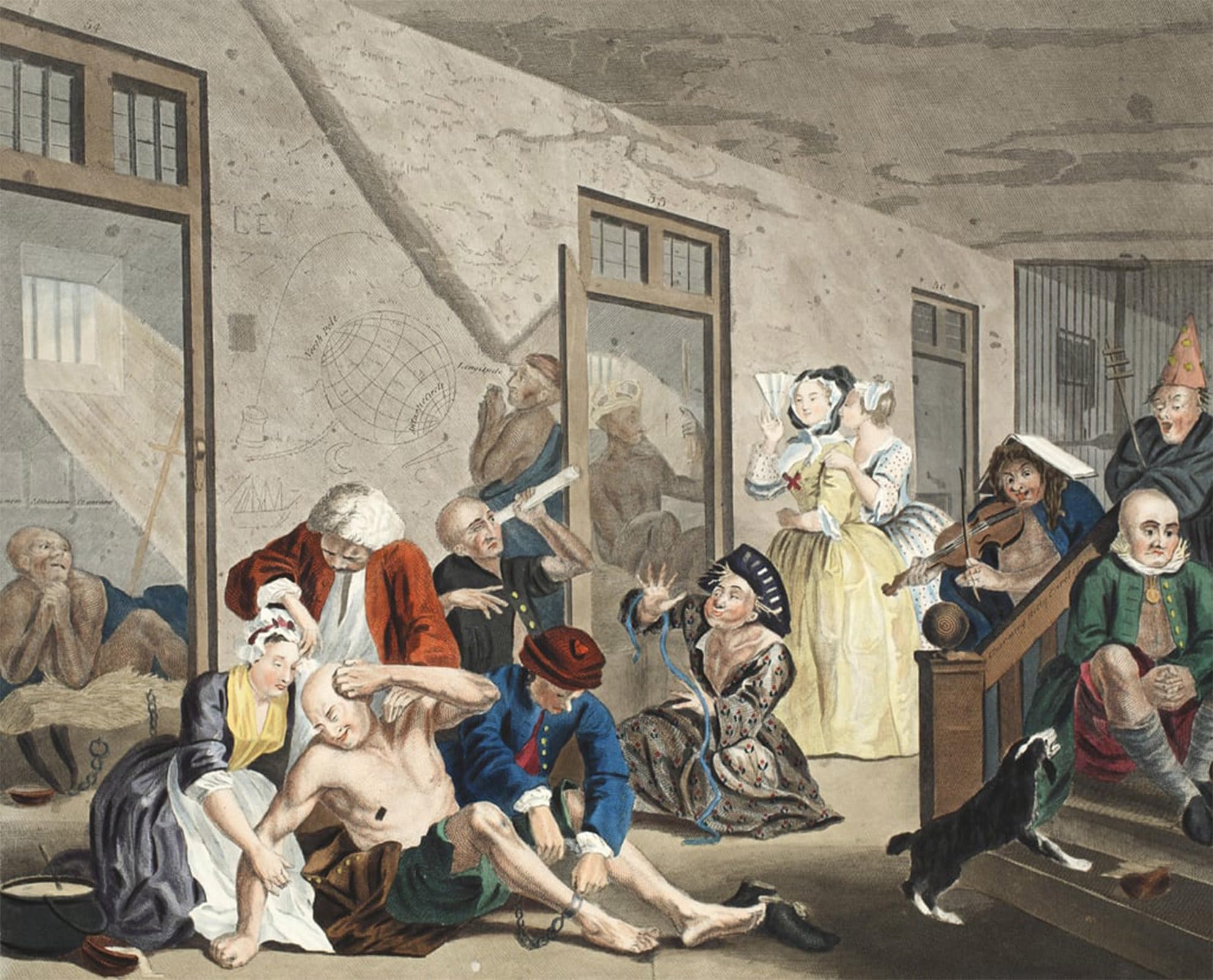 Affiche Bedlam William Hogarth 60x90cm, tableau salon art classique unique - 5