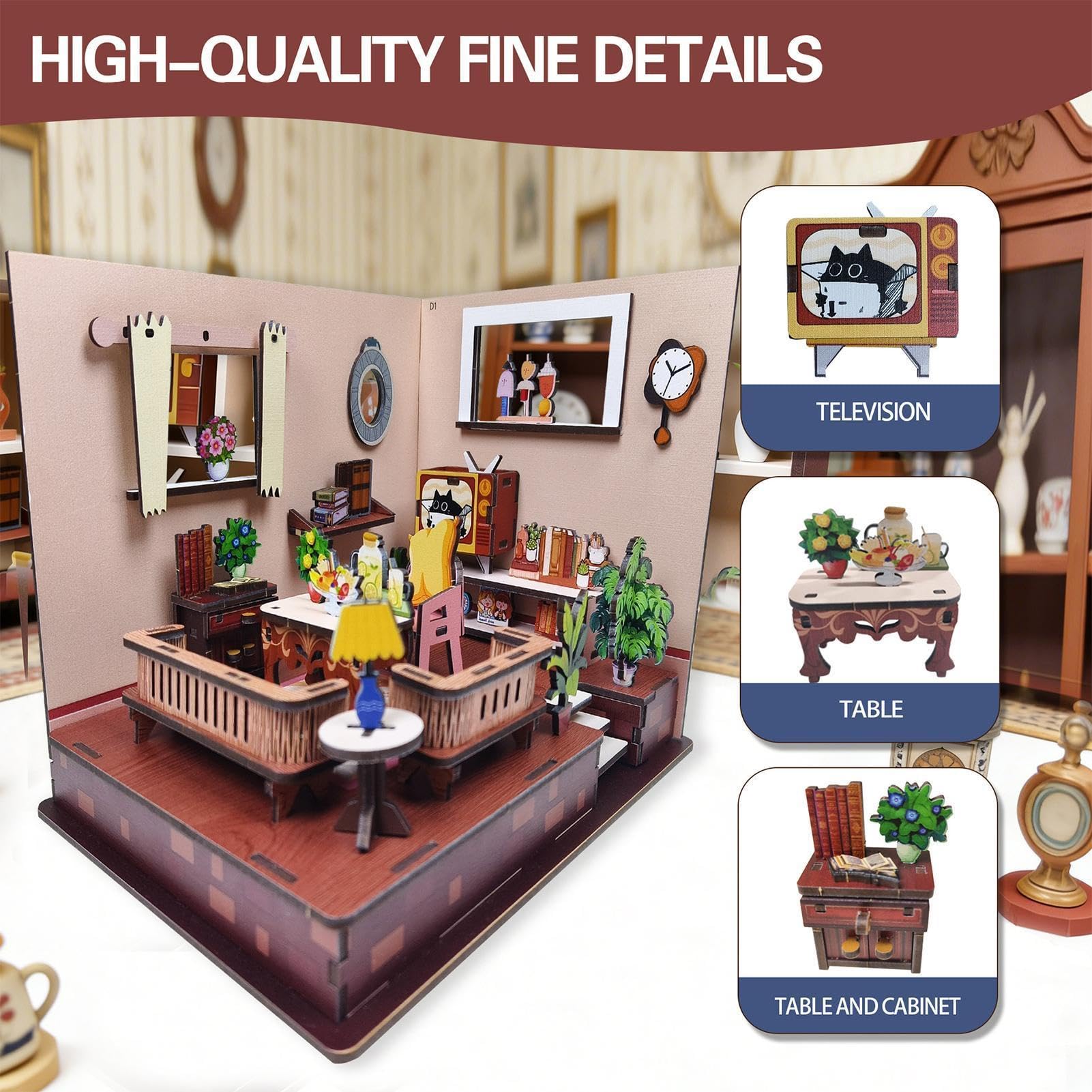 Puzzle da costruzione 3D in legno, esperienza coinvolgente per rilassarsi in famiglia, puzzle 3D in miniatura per bambini, adolescenti, ragazze e ragazzi