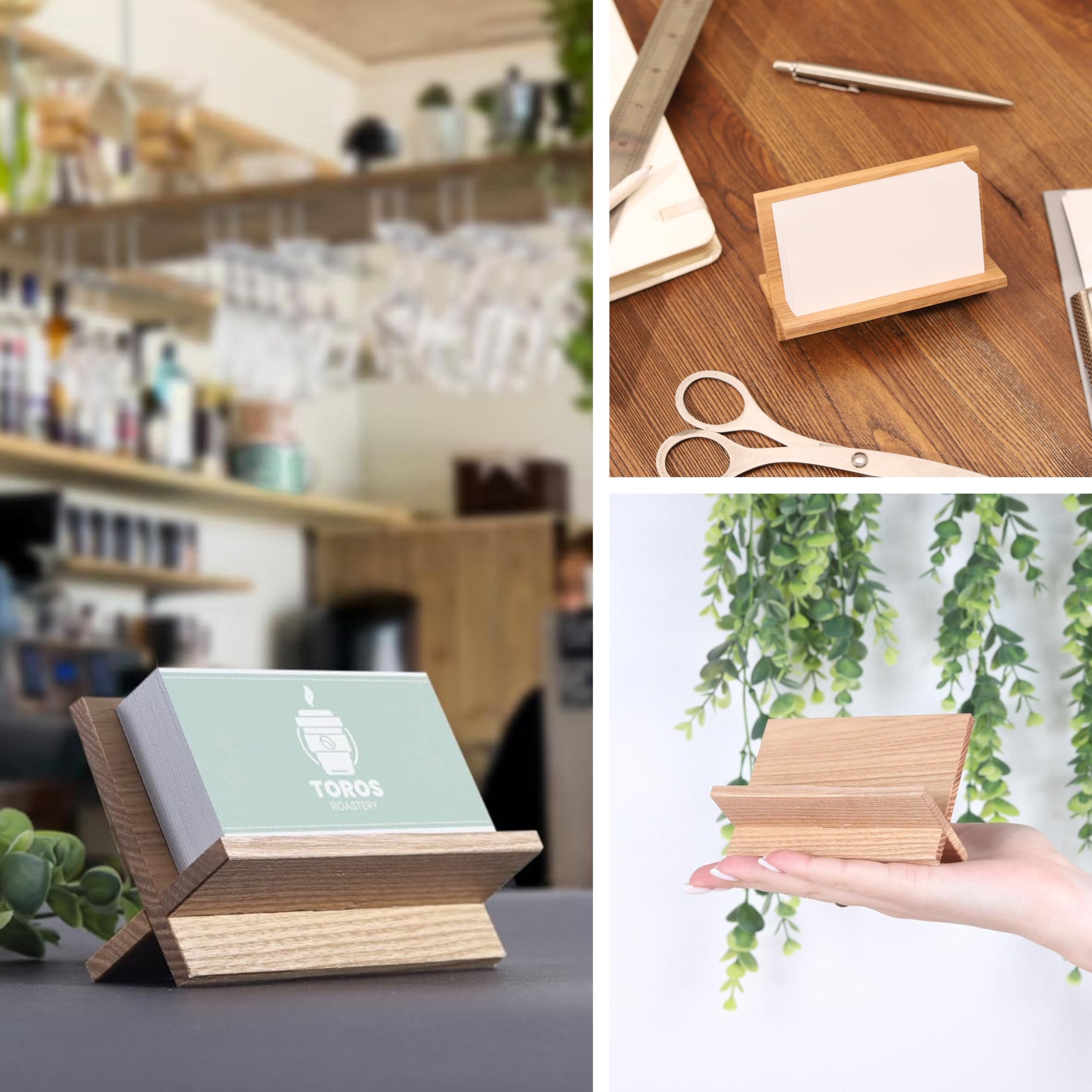 Tarjetero De Madera Tarjetero Marru00f3n Para Escritorio