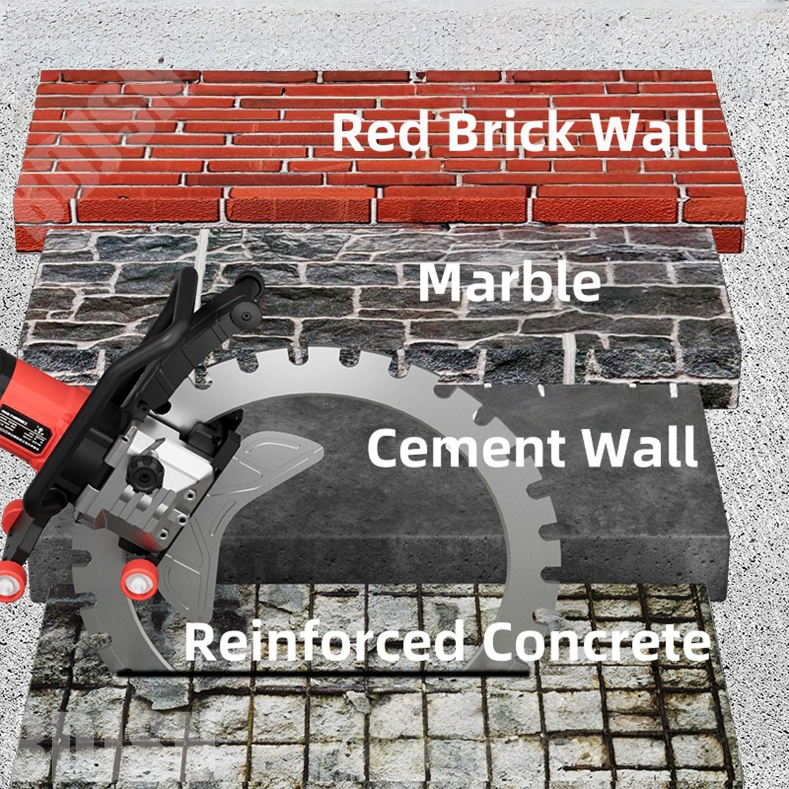 Elektryczna piła do betonu 16", głębokość cięcia 11,81", ręczna piła tarczowa do betonu 8900 W, z systemem tłumienia pyłu z wodą, do kamienia