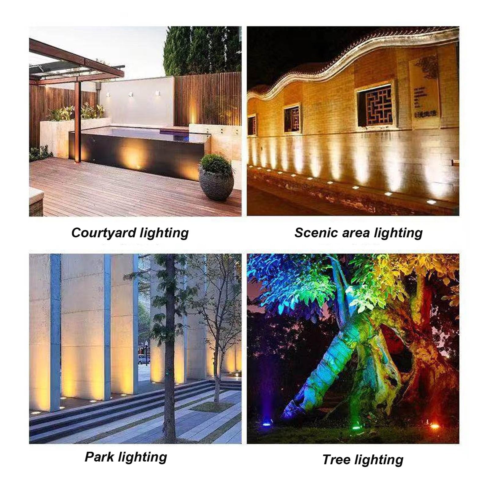 4 Luces Empotrables Ultrafinas Para El Suelo: Luces Empotradas En El Suelo, Luces Subterráneas De Paisaje De 3W, Foco Led Jardín Para Exteriores Impermeables IP65(RGB,3W(24V))