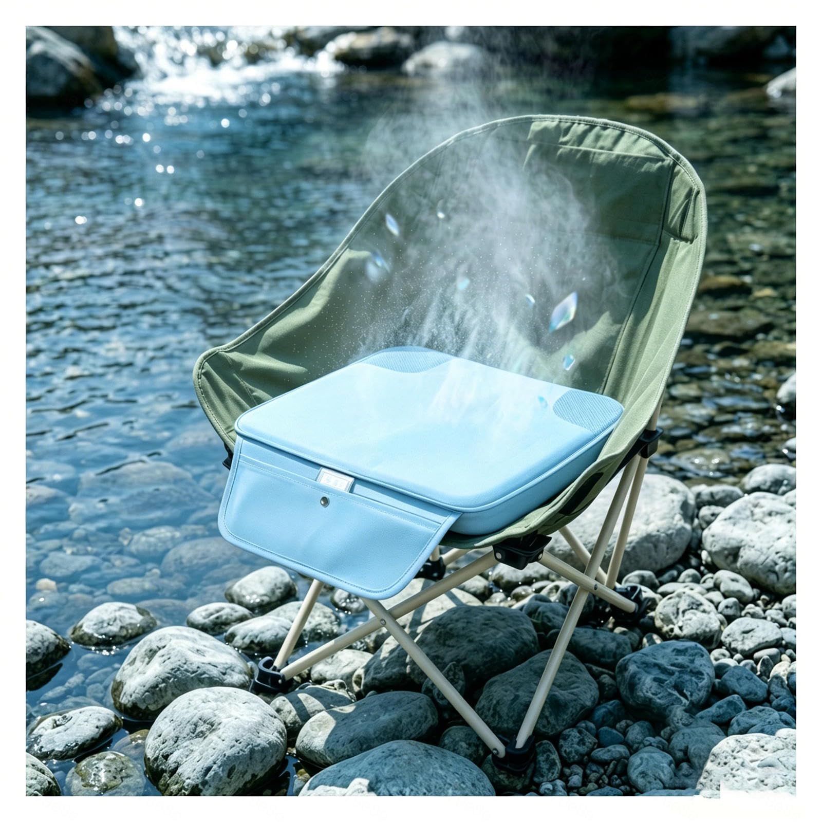 Rongyewxae Blue Water Circulating Car Cushion, Easy To Carry Seat Coolers For Vehicles, Easy Charge Cooling Mat Works With Power Banks,Pcs,Or Car Outlets,