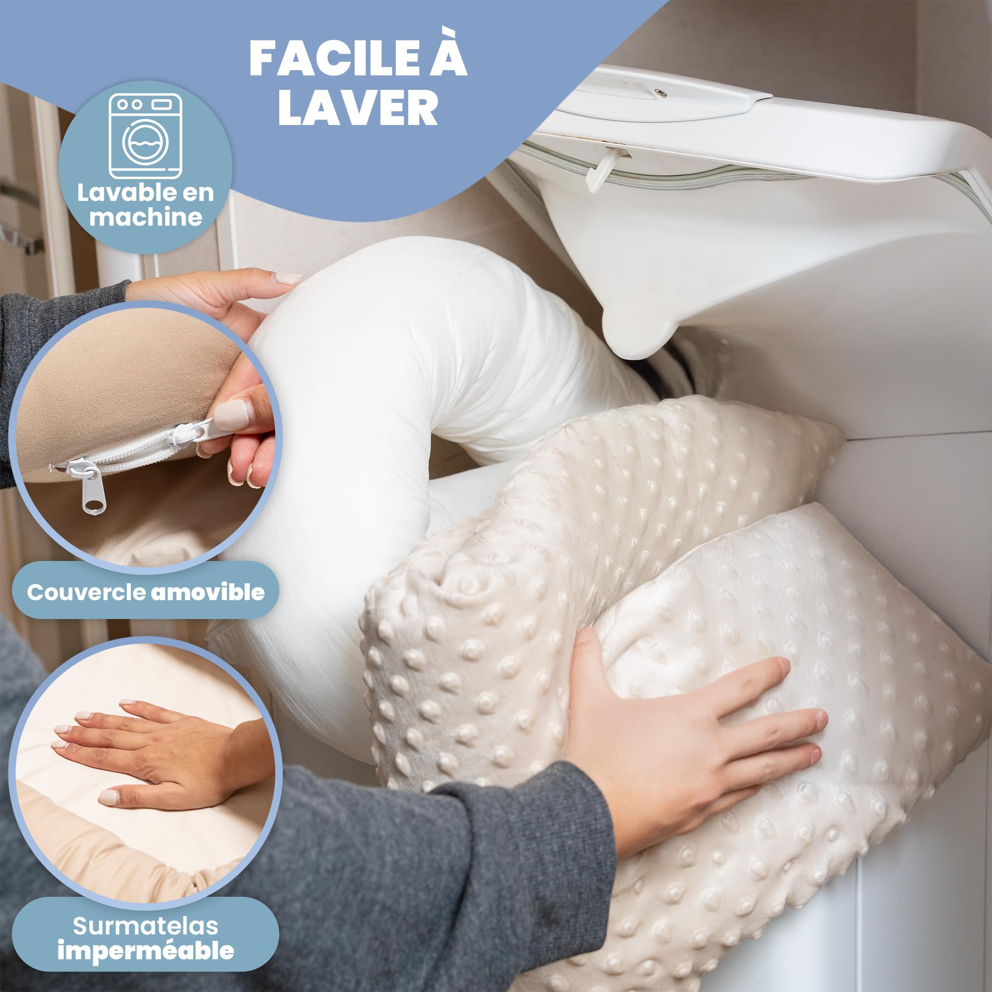Nao Baby Reducteur de lit Bebe Pliable, Imperméable et Facile à Transporter avec Couverture Réversible | Idéal comme couffin bébé | Nid Bebe | Cale lit