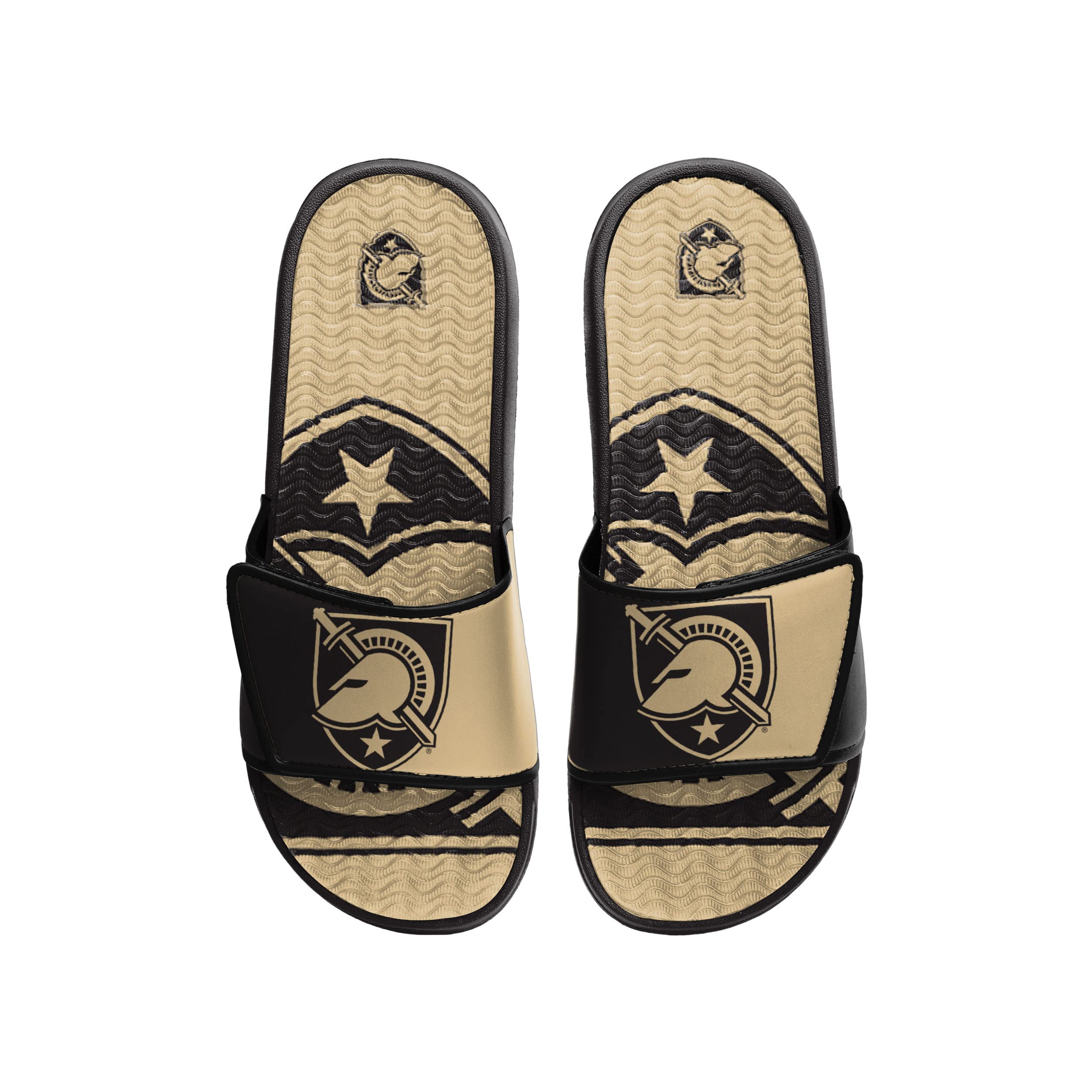 FOCO Army Black Knights NCAA Mens Colorblock Big Logo Gel Slides - M