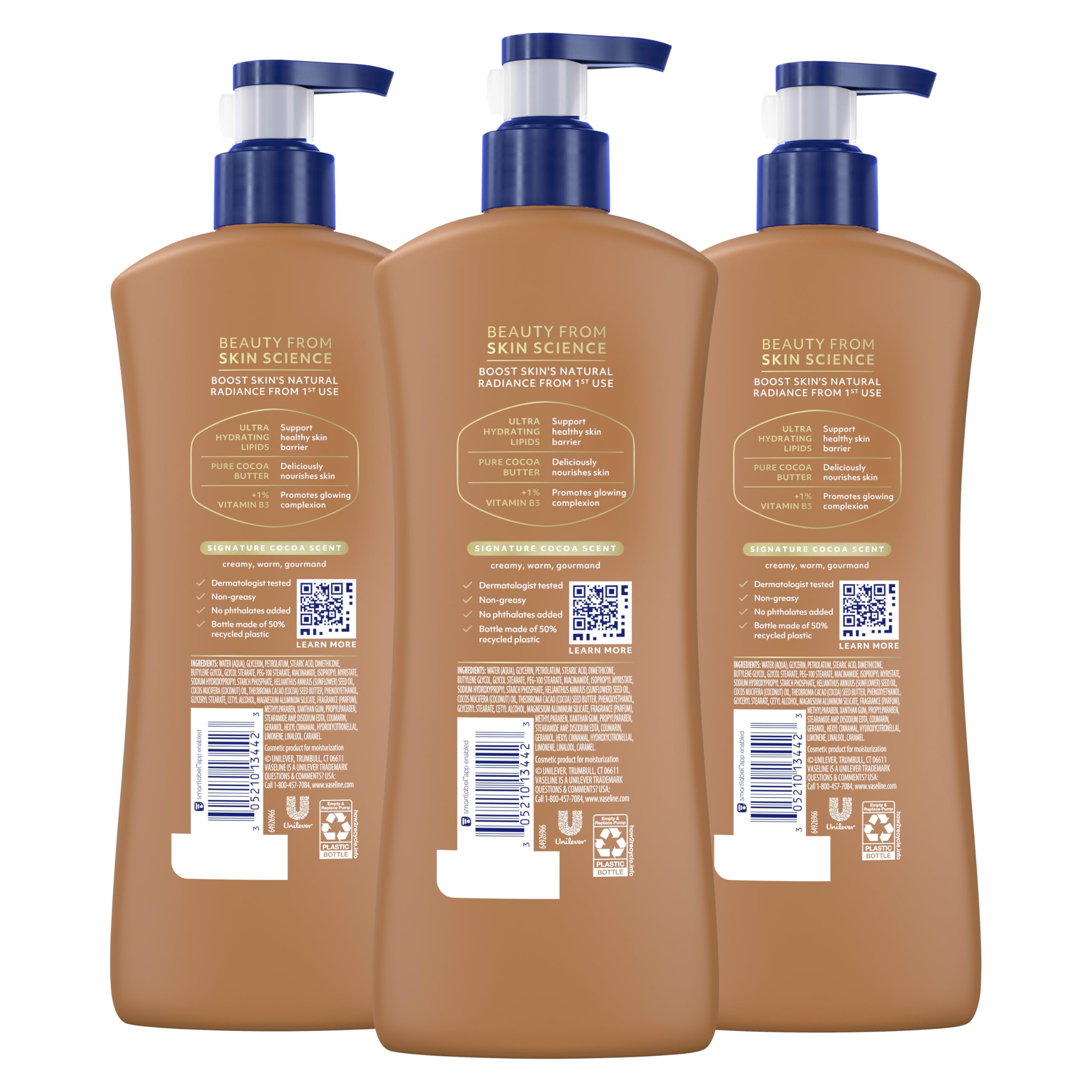 Amazon.com : Vaseline Intensive Care Body Lotion Cocoa Radiant 3