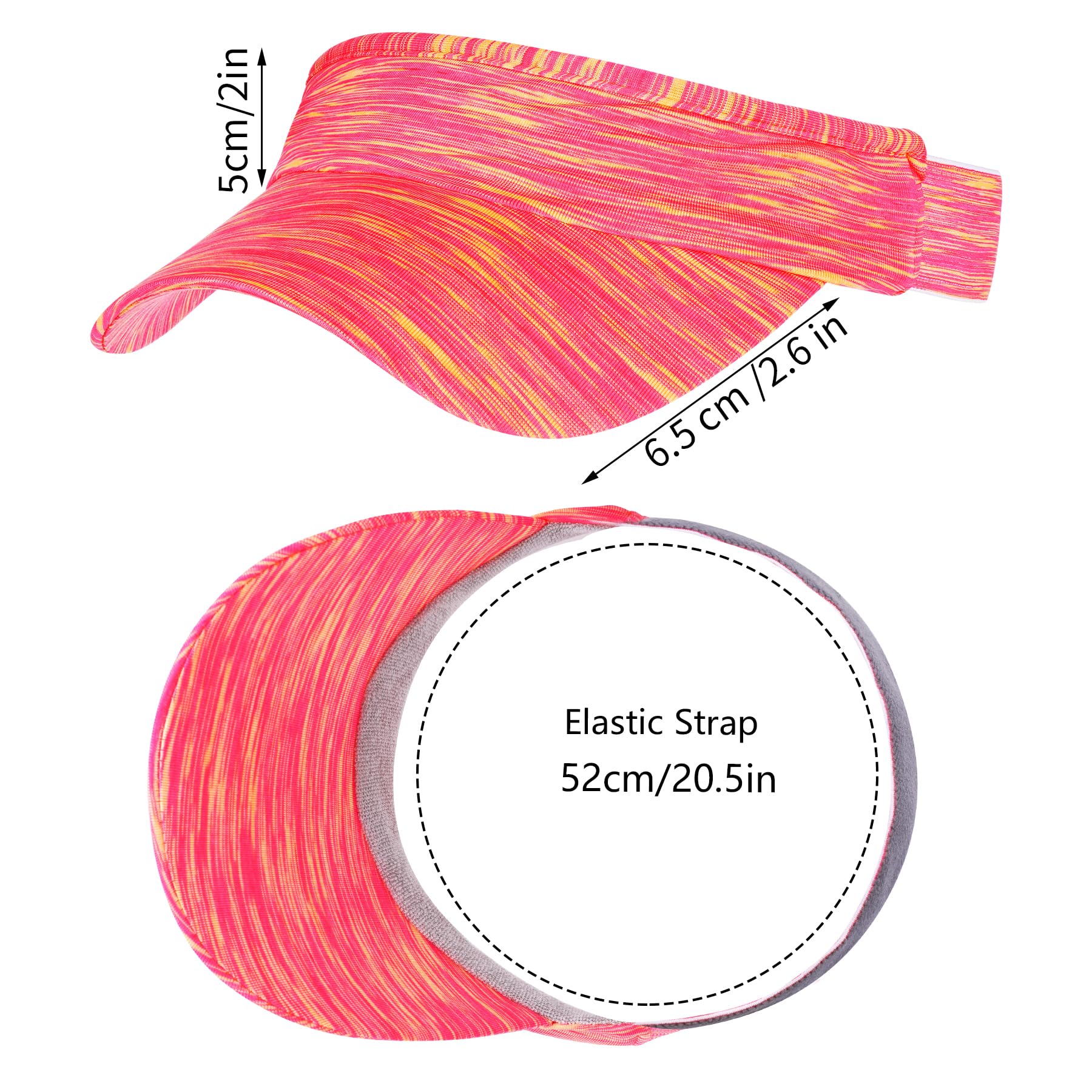Marrywindix 1 Piece of Pink Sun Visor Hat Stretch Headband Visor Sport Wear Athletic Hat Elastic Cap for Women and Men