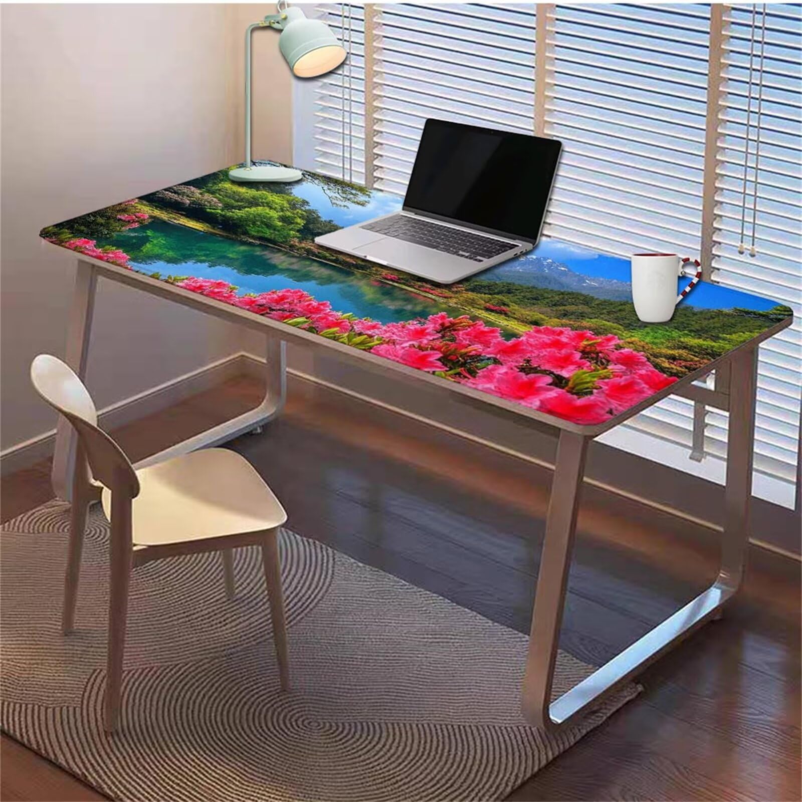 Gamingowa podkładka pod mysz 1200 x 600 x 3 mm, XXL, wodoszczelna, odporna na ścieranie, z przyszytymi krawędziami, niebieska, podkładka na biurko, poprawia prędkość i precyzję, do komputera, laptopa