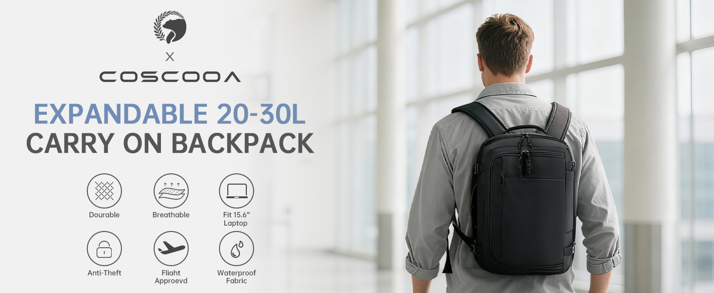 Amazon.com: COSCOOA 40x30x20cm Travel Bag, Expandable Carry on