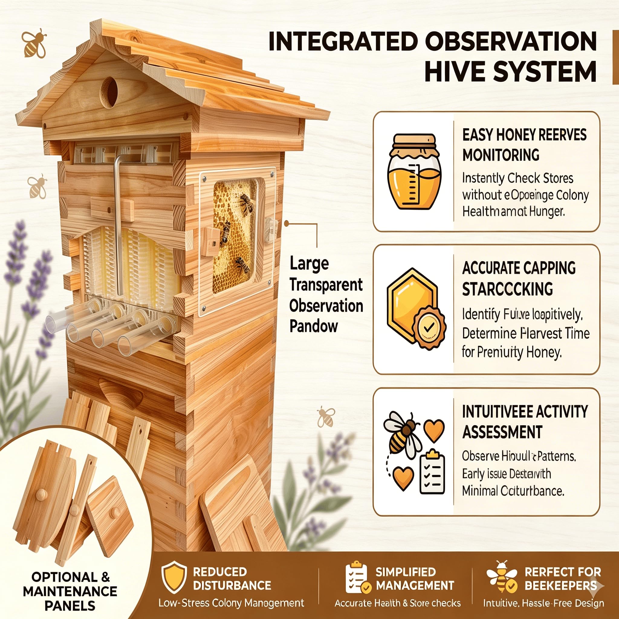 Flow Hive Bienenbox mit selbstfließendem Honigauslauf, nutzerfreundliches Set für Hobbyimker und Gartenbestäuber