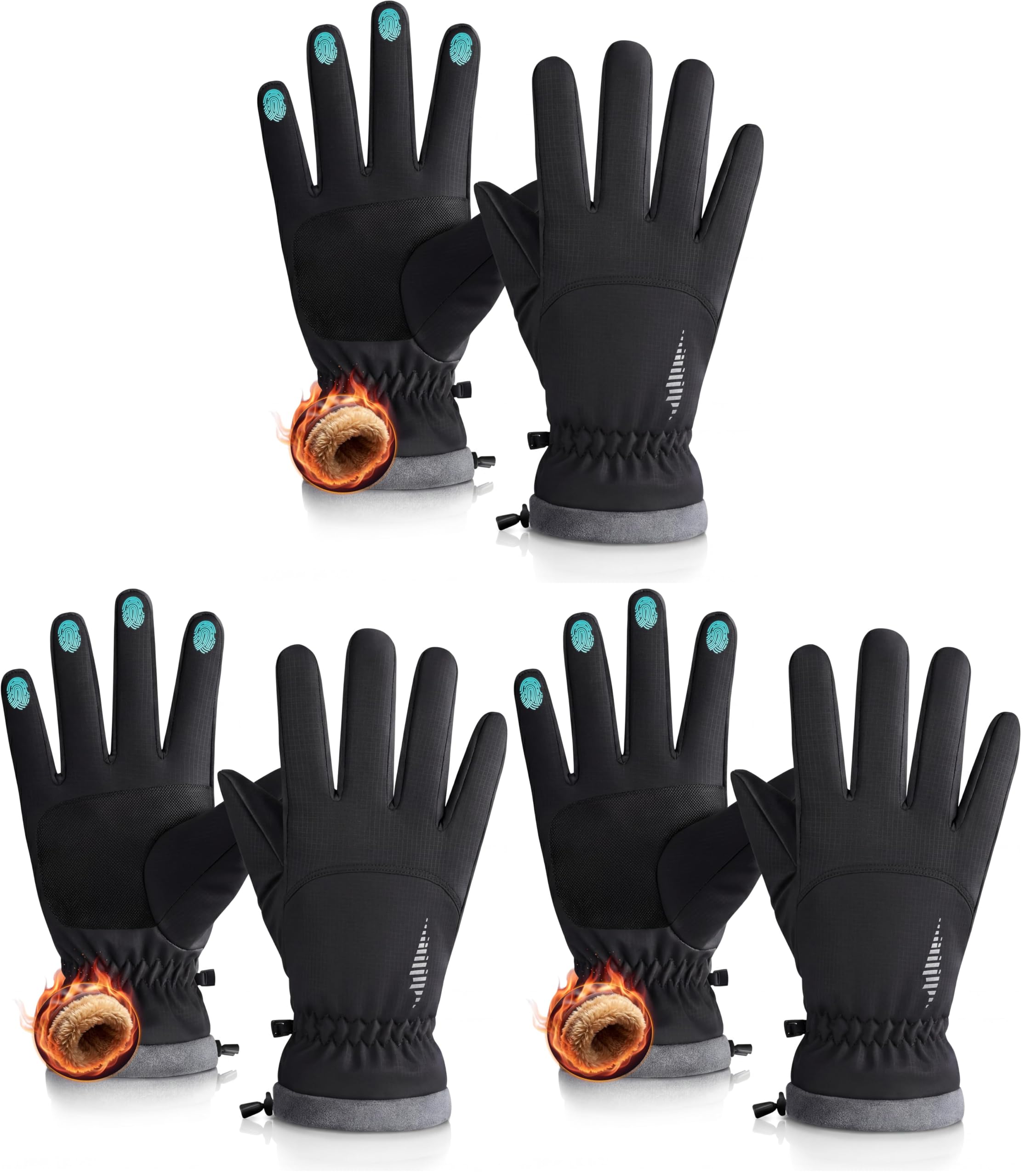 rivmount Winter Waterproof Ski Snow Warm Gloves for Women Men, Windproof Cold Weather Thermal with Touchscreen Fingers, for Running Driving Cycling Hiking Biking Outdoor Sports Daily Work