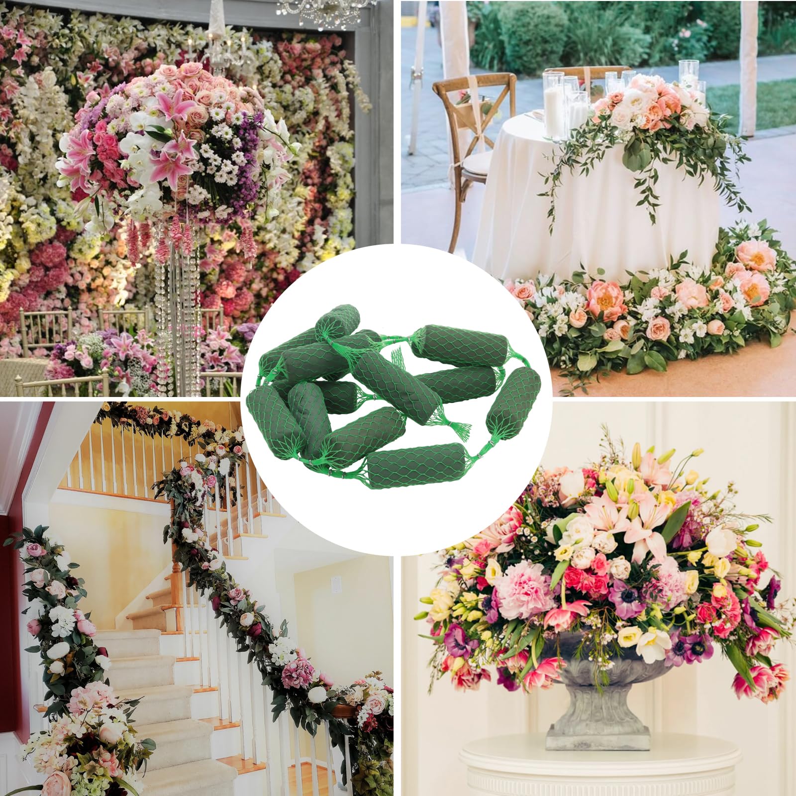MOUYAT Confezione da 28 ghirlande in schiuma per fioristi, kit di blocchi di spugna per fiori in schiuma per composizioni floreali, decorazioni per matrimoni