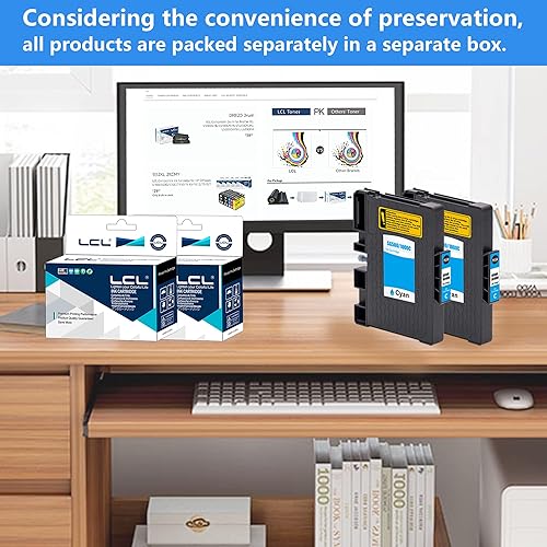 Miniatura 8 de LCL Repuesto de tinta de sublimación compatible para Sawgrass Virtuoso SG500 SG1000 PRINTAN Dink de alto rendimiento (paquete de 2 unidades, cian)