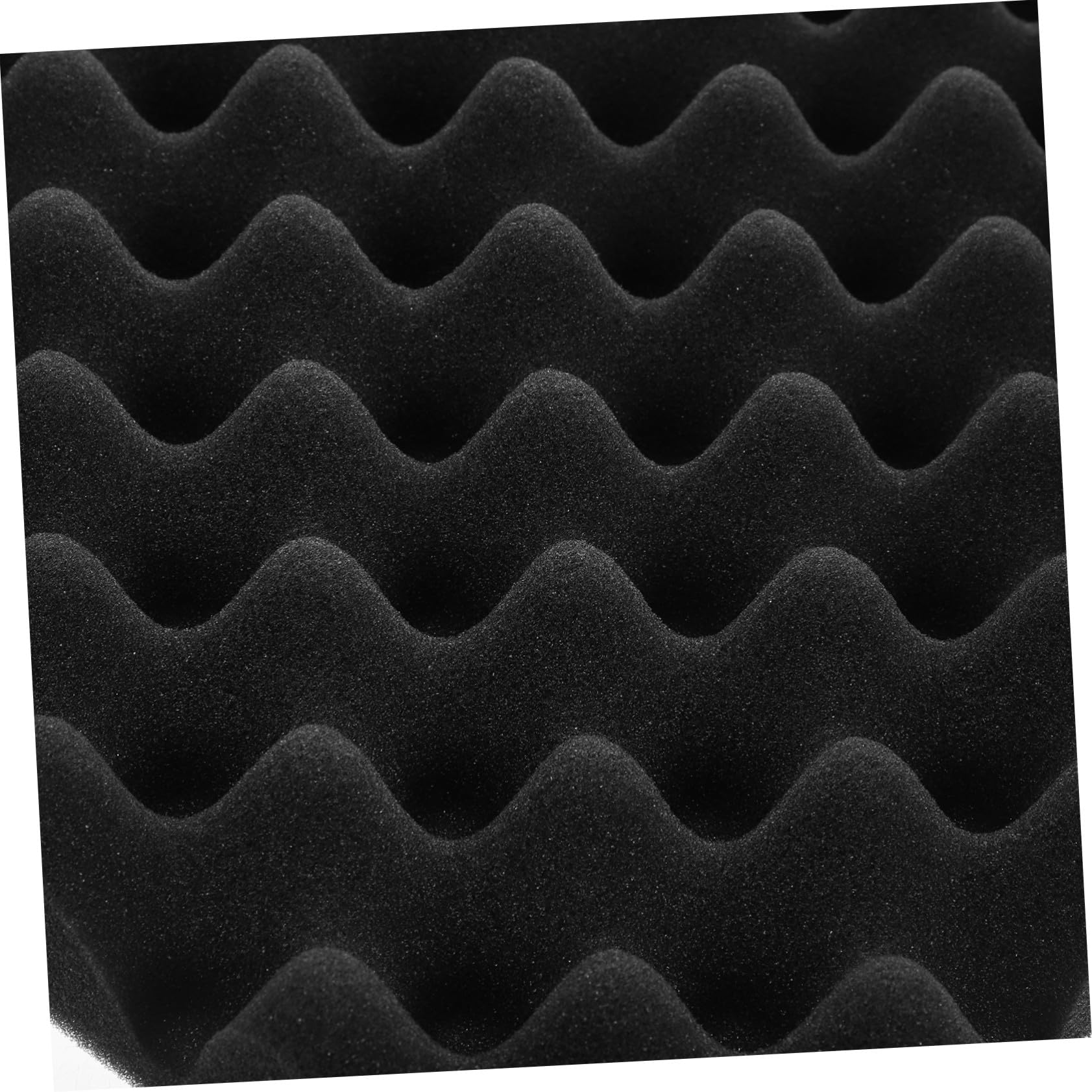 iplusmile Panneaux Acoustiques Carrés Mousse Insonorisante Autocollante 30x30x5cm 12pcs pour Isolation Phonique Mur et Plafond en Coton Insonorisant Noir