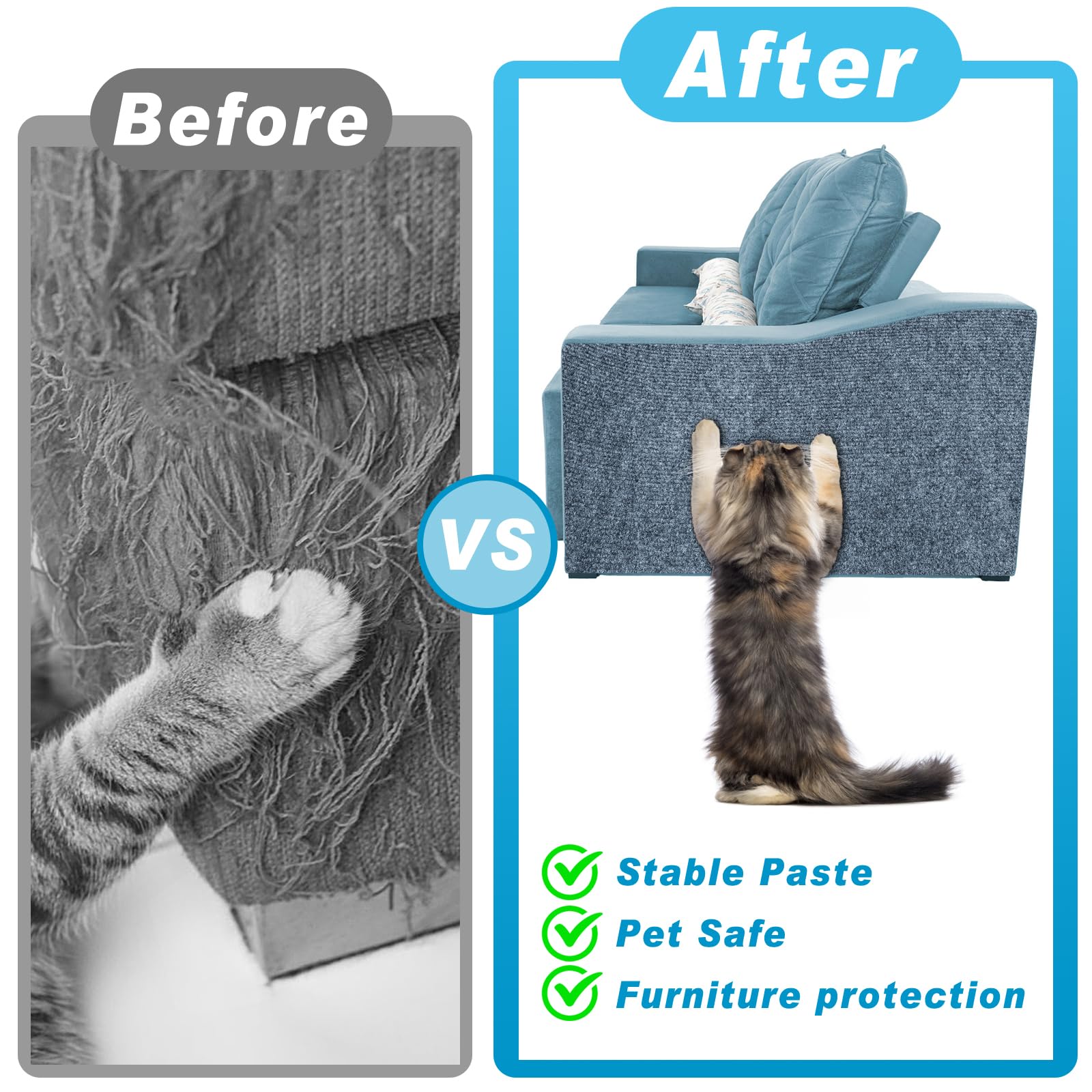 Kratzmatte Für Katzen 300x40 Cm - Selbstklebend & Trimmbar - Schutz Für Sofa, Möbel & Wände