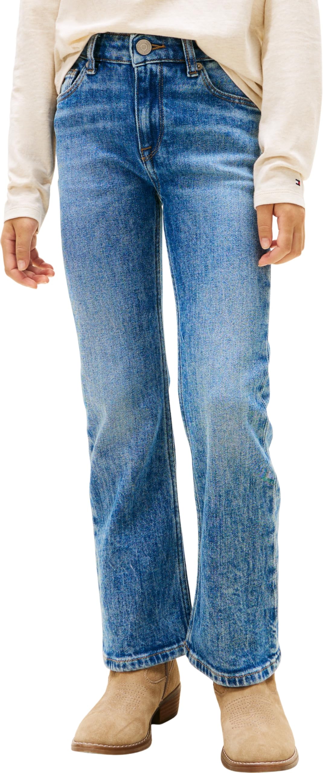 Tommy Hilfiger Mädchen Jeans Hose Flare Vintage Slim Fit, Blau (Denim Medium Vintage), 74