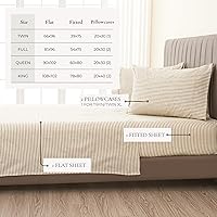 Vista 95 de 4-Piece Full Size Stripe Microfiber Sheet Set - Ultra-Soft, Brushed Bedding Sheets & Pillowcases - Wrinkle Free, Comfortable, All-Season Bed Sheets