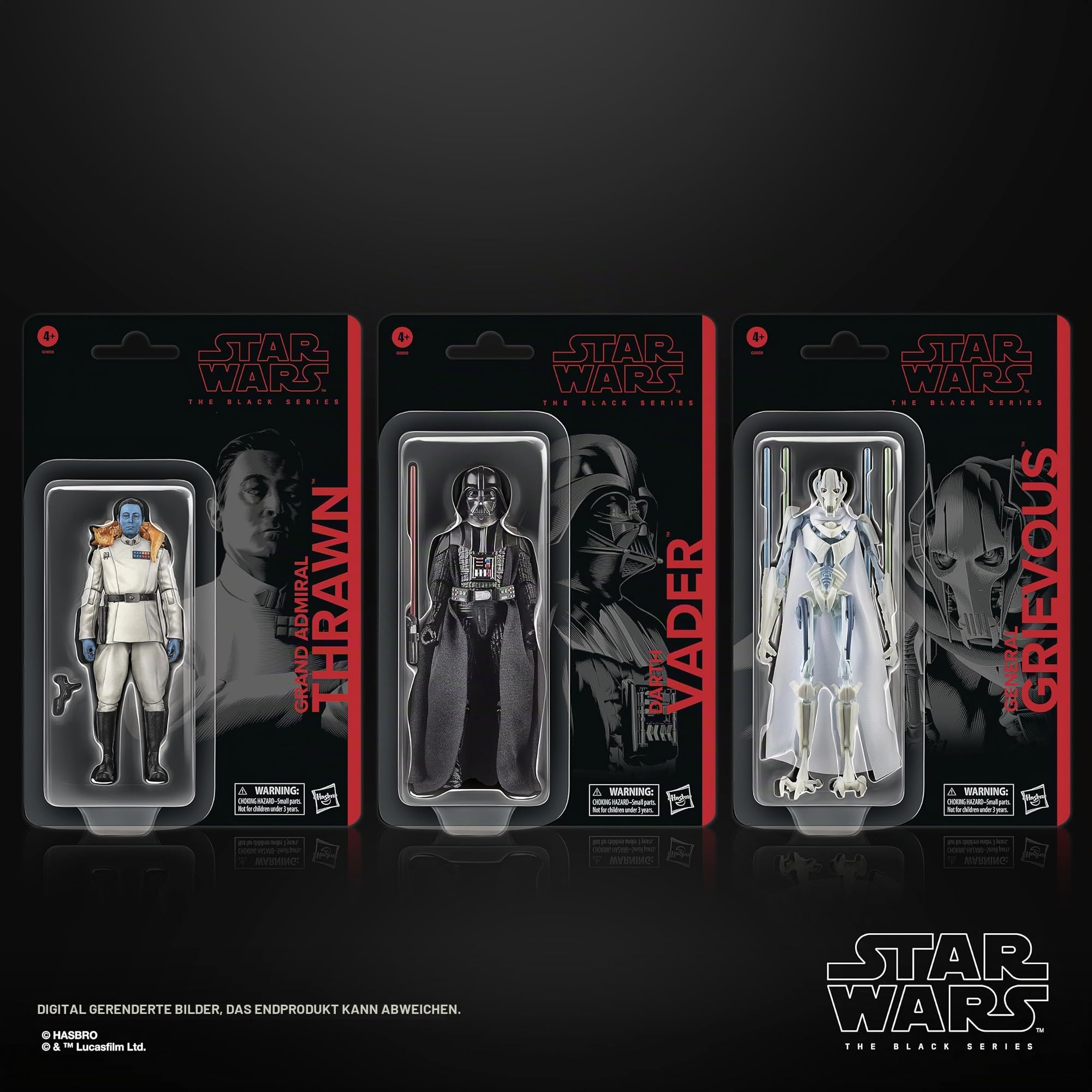 Star Wars The Black Series Darth Vader, Grand Admiral Thrawn, General Grievous, Masters of Evil Collectible Actionfigur, 15,2 cm, 3er-Pack (exklusiv bei Amazon)