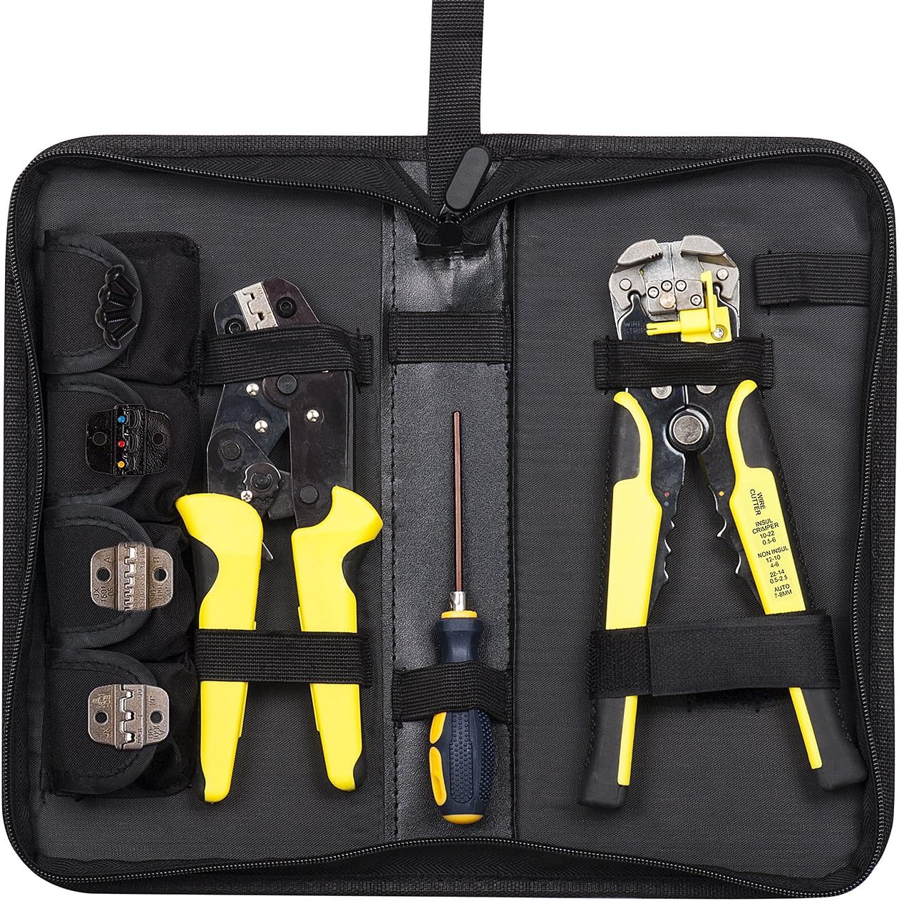 Wire Stripper, GloEra Wire Crimper Crimping Stripping Tool Cable Cutter Self-Adjustable Ratcheting Cable Cutting Terminals Pliers Kit