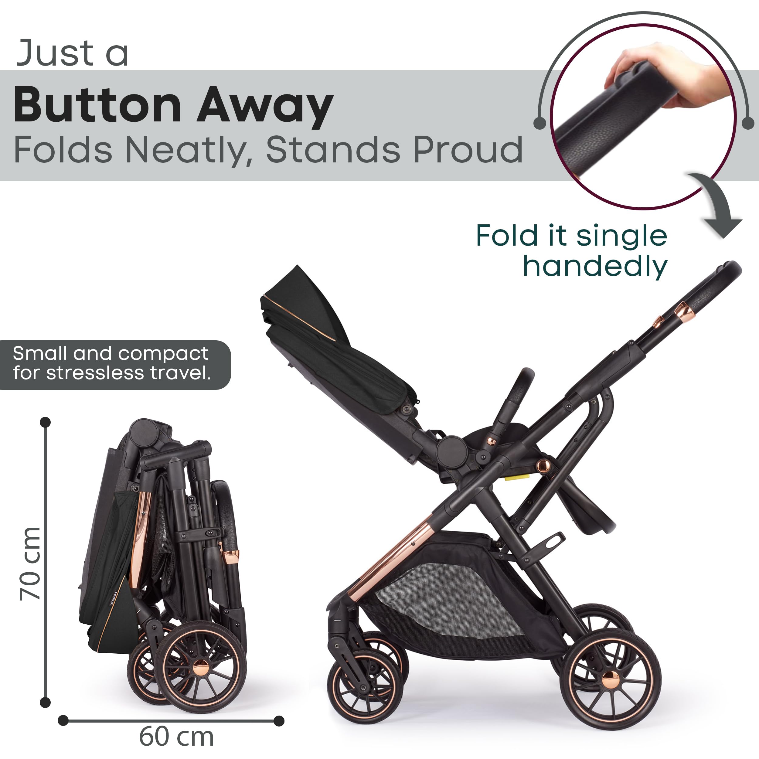 Lejoux+ Baby Pushchair (Black)