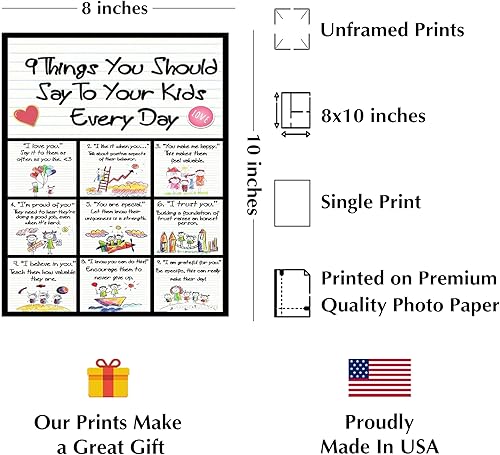 Miniatura 2 de 9 Things To Say To Kids - Motivational Wall Art, Encouraging Modern Wall Decor Sign Is The Ultimate Home Wall Decor For Living Room, & School Wall