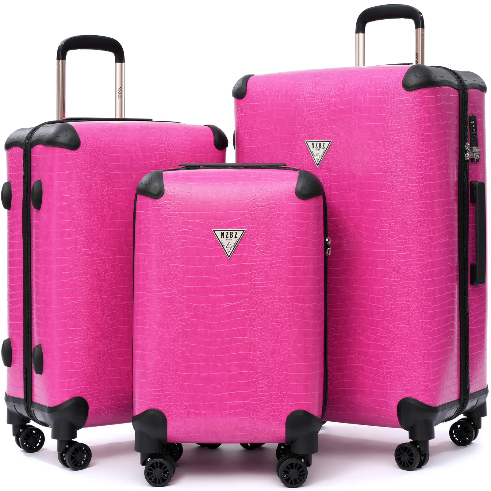 universal trotter Hot Pink 3 Piece Vintage Luggage Set