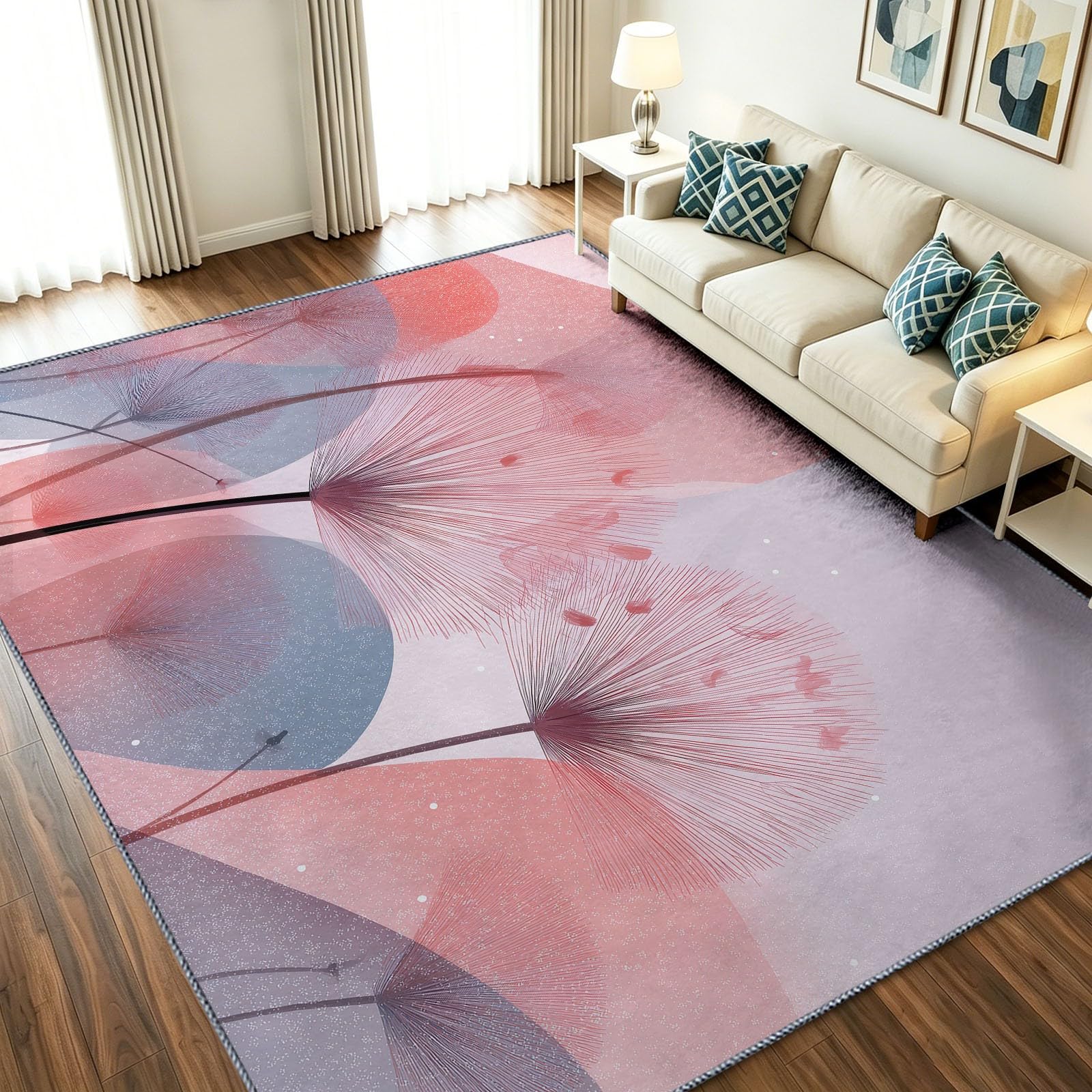 Alfombra estética moderna gris de pelo bajo con acabado de líneas