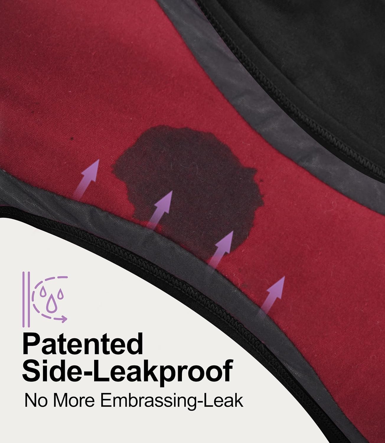 Women's Incontinence Underwear, 100ml Leak-Proof Period High Waisted Brief Heavy Flow Bladder Leak Washable Cotton 5 Pack (Multicolor01, X-Large) - Image 3