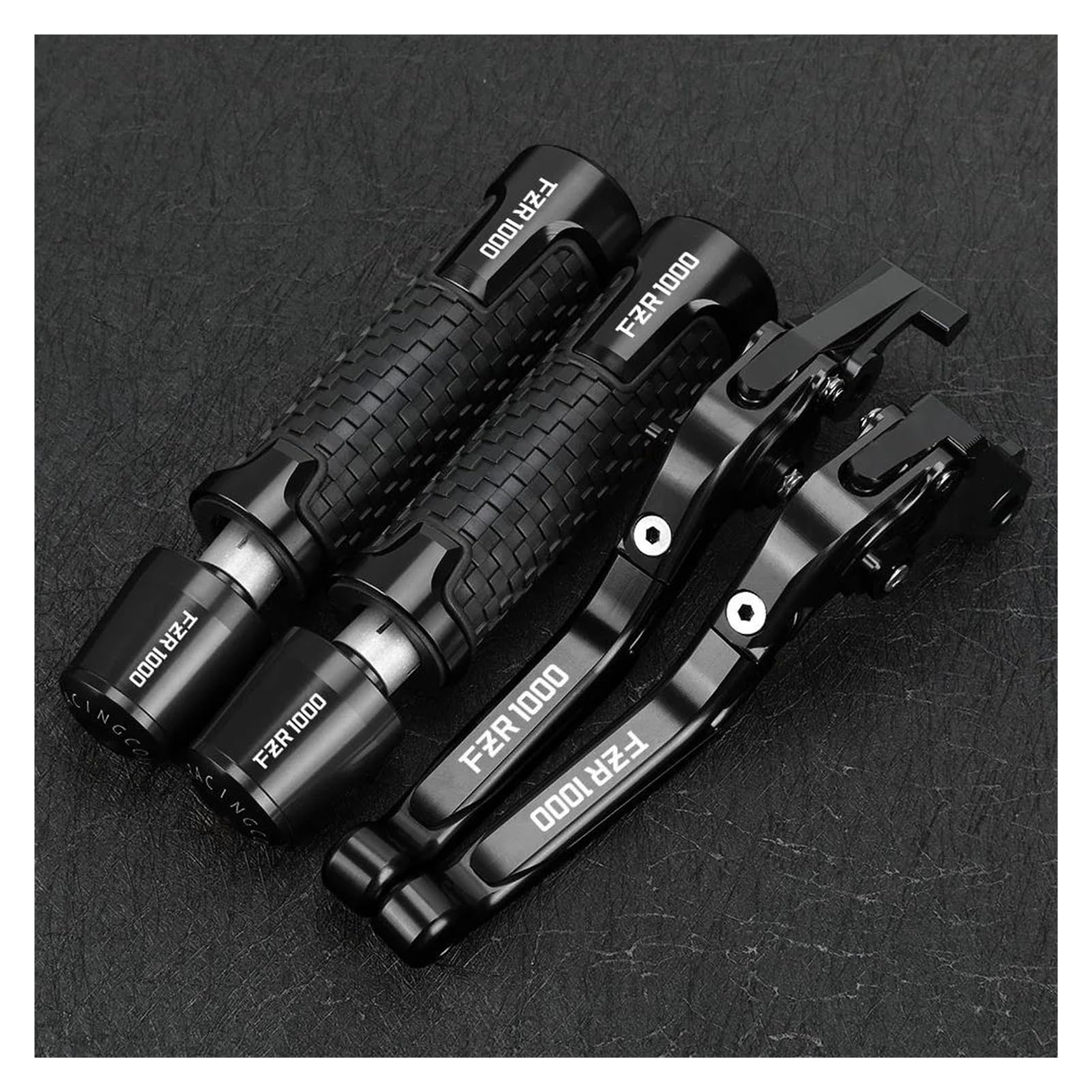 AOBEYO Motorcycle Control Levers for Yamaha FZR1000 Genesis 1987 1988 Brake Clutch Lever Handlebar Grip Ends(2)