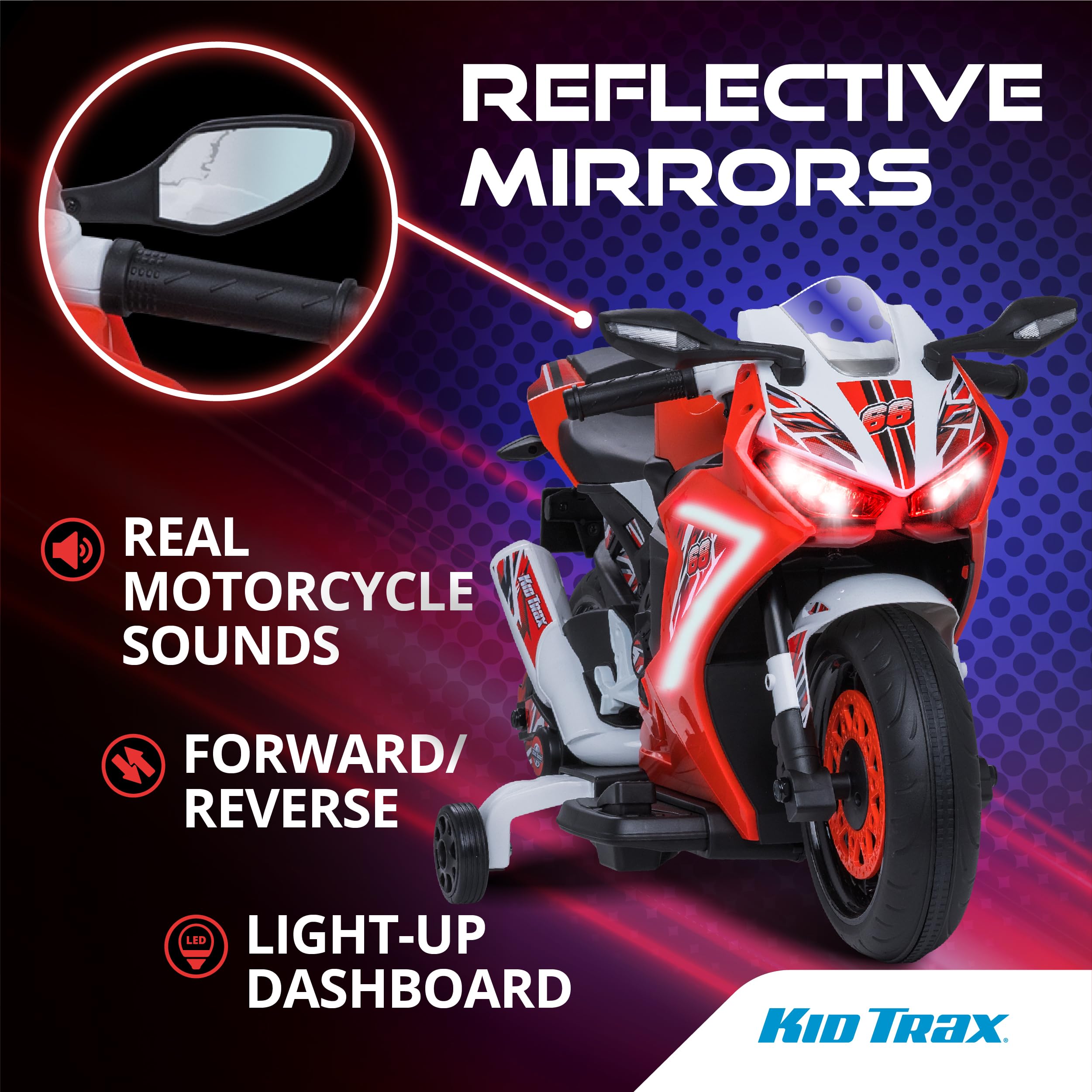 Amazon.com: Kid Trax 6V Glow Electric Toddler Kids Motorcycle