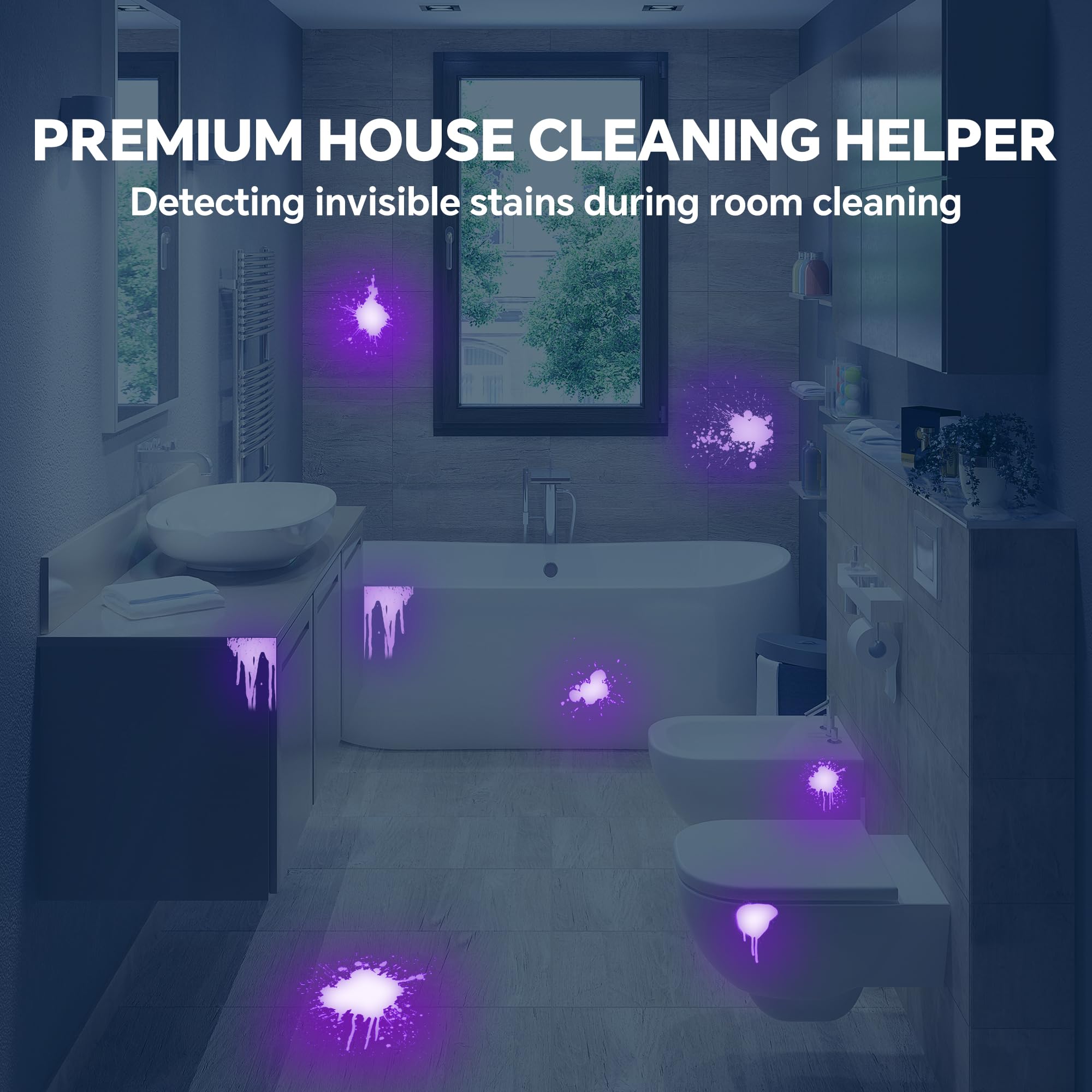 365nm Black Light Flashlight UV Flashlight Rechargeable with LCD Display Powerful Ultraviolet Lights for Pet Urine Detection Resin — view 5